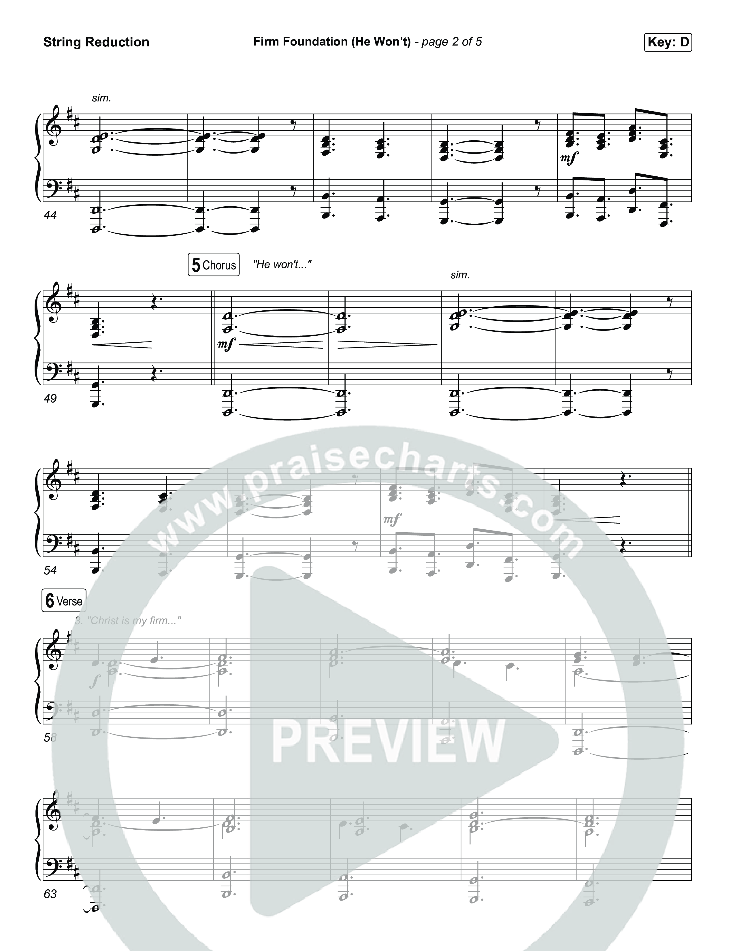 Firm Foundation (He Won't) (Choral/SATB) String Reduction (Brooke Voland / Travis Cottrell / Arr. Mason Brown)