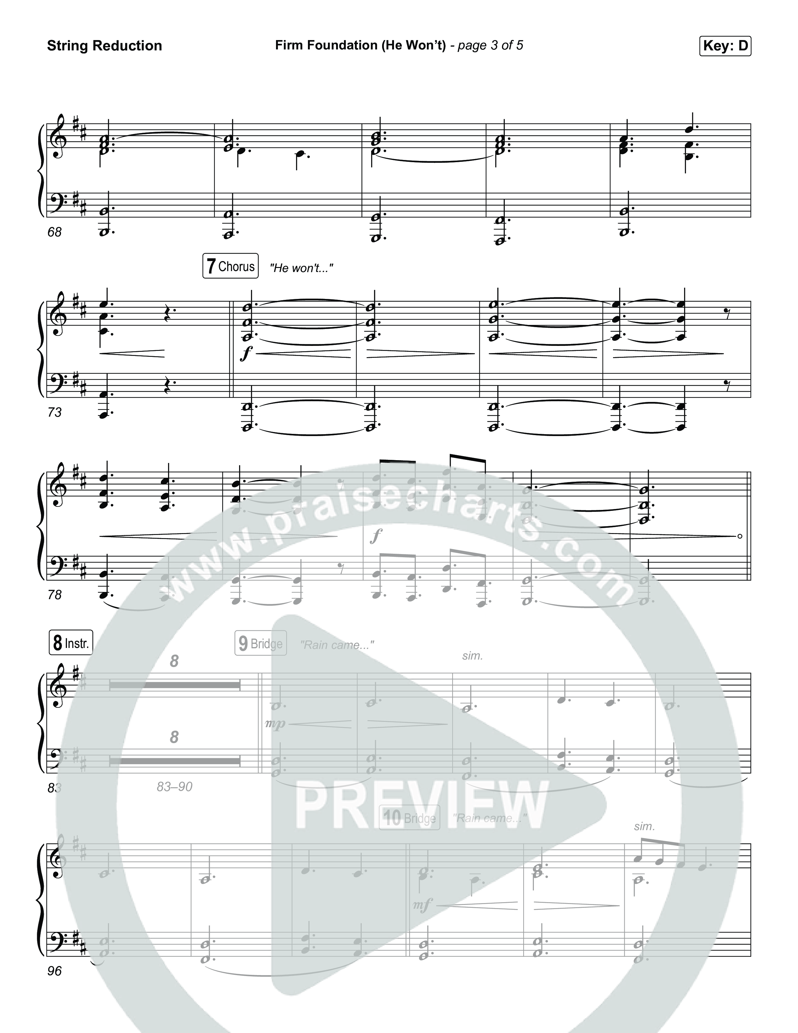 Firm Foundation (He Won't) (Choral/SATB) String Reduction (Brooke Voland / Travis Cottrell / Arr. Mason Brown)