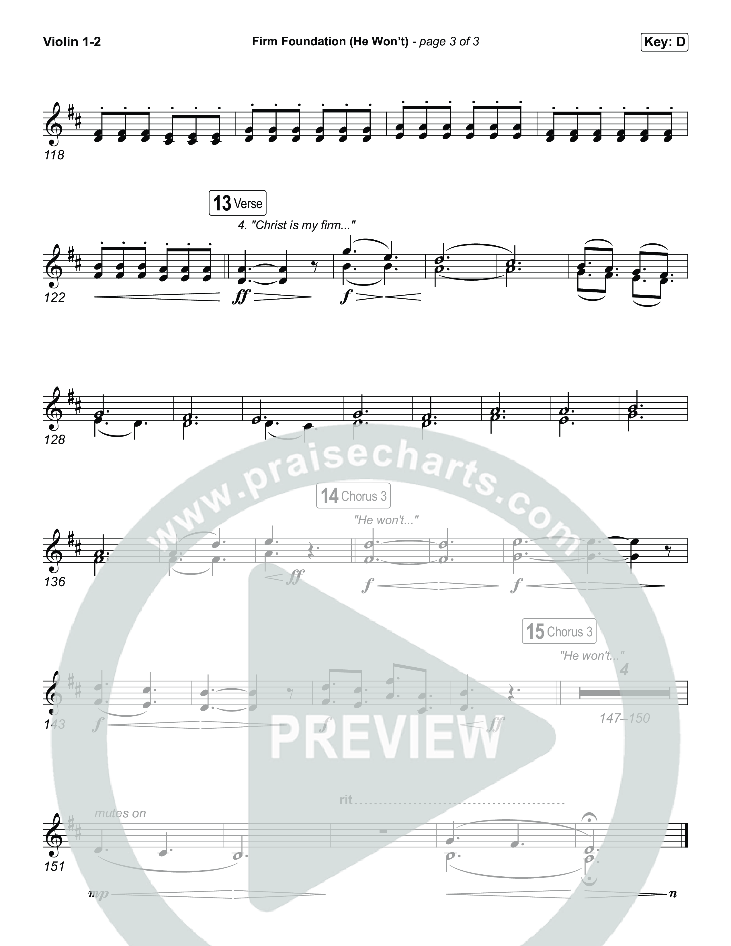 Firm Foundation (He Won't) (Choral/SATB) String Pack (Brooke Voland / Travis Cottrell / Arr. Mason Brown)