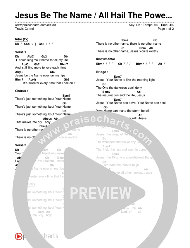 Jesus Be The Name / All Hail The Power (Choral/SATB) Chords & Lyrics (Travis Cottrell / Brooke Voland / Arr. Mason Brown)