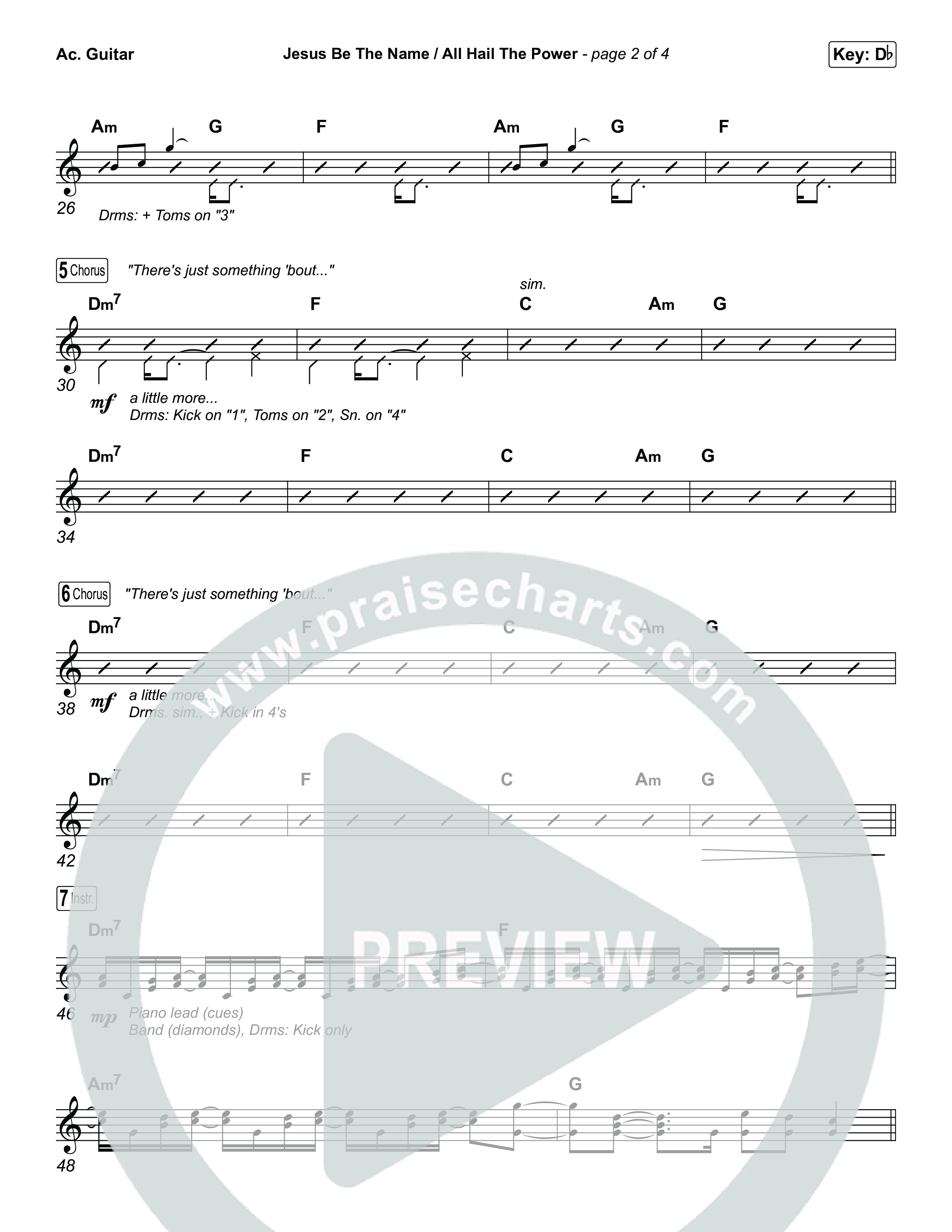 Jesus Be The Name / All Hail The Power (Choral/SATB) Acoustic Guitar (Travis Cottrell / Brooke Voland / Arr. Mason Brown)