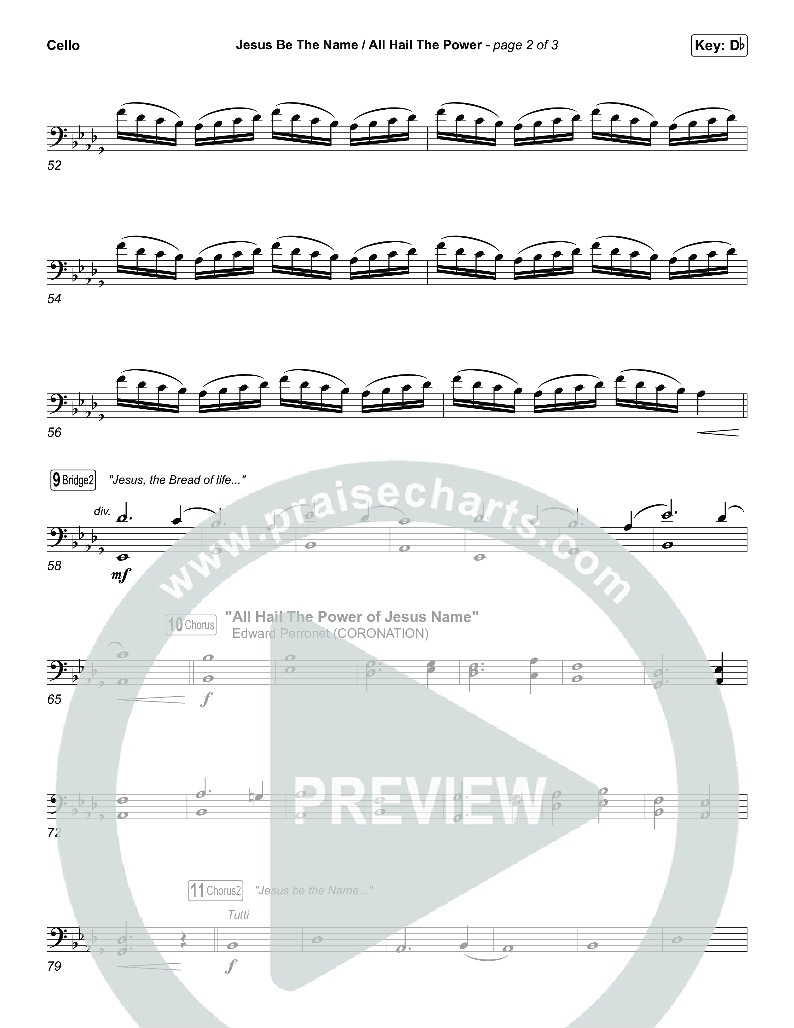 Jesus Be The Name / All Hail The Power (Choral/SATB) Cello (Travis Cottrell / Brooke Voland / Arr. Mason Brown)