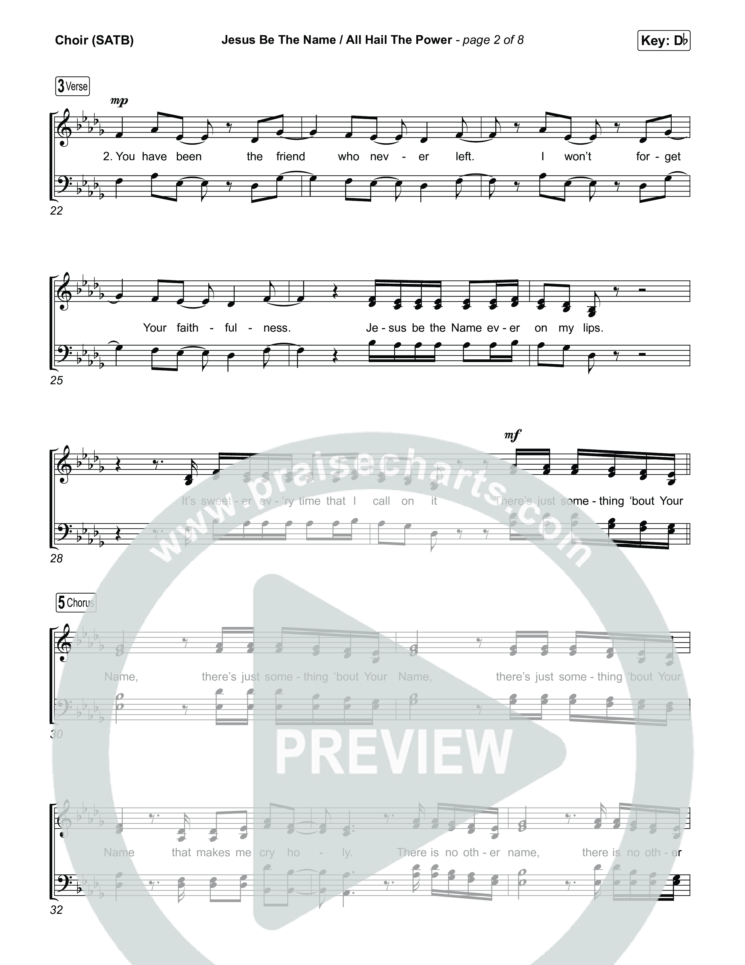 Jesus Be The Name / All Hail The Power (Choral/SATB) Choir Sheet (SATB) (Travis Cottrell / Brooke Voland / Arr. Mason Brown)