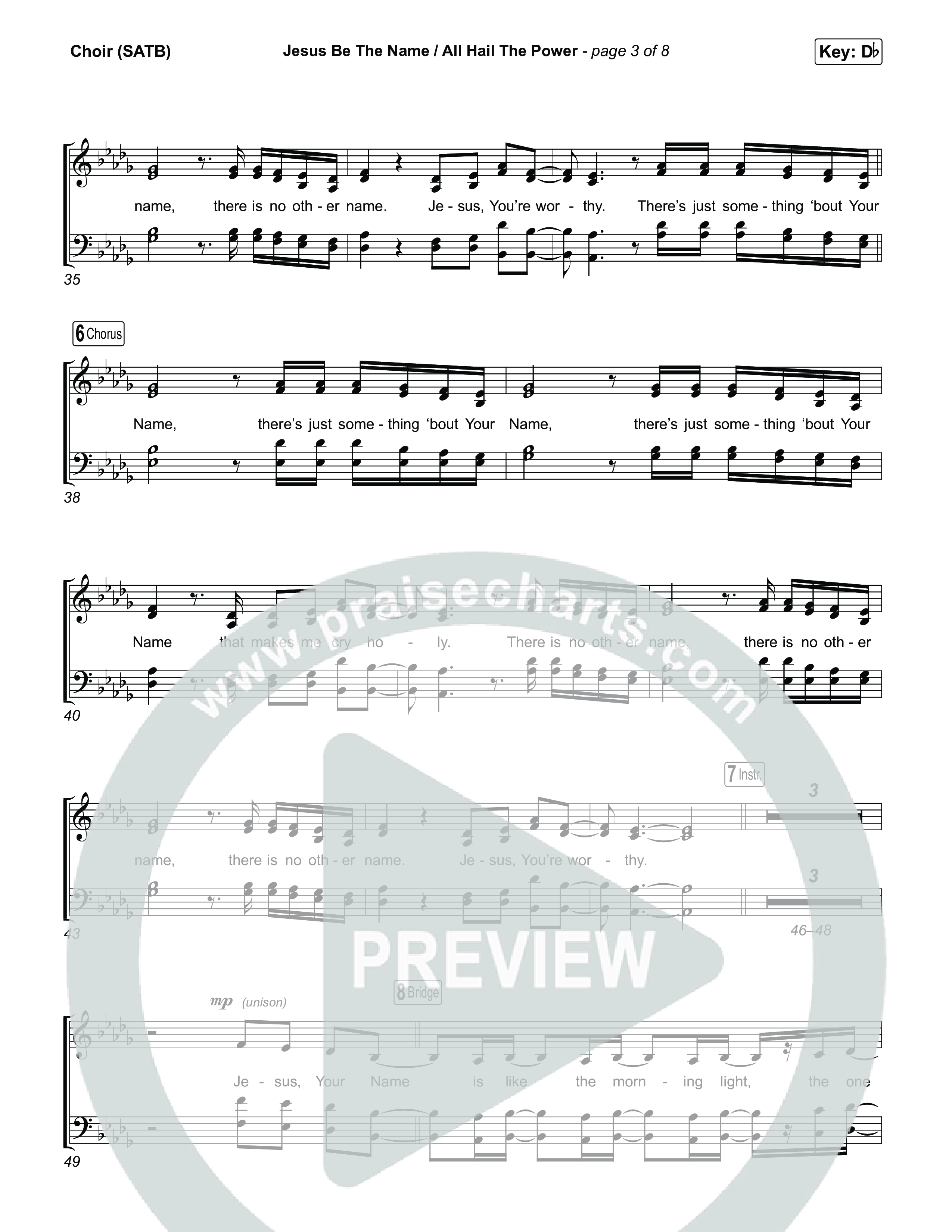 Jesus Be The Name / All Hail The Power (Choral/SATB) Choir Sheet (SATB) (Travis Cottrell / Brooke Voland / Arr. Mason Brown)