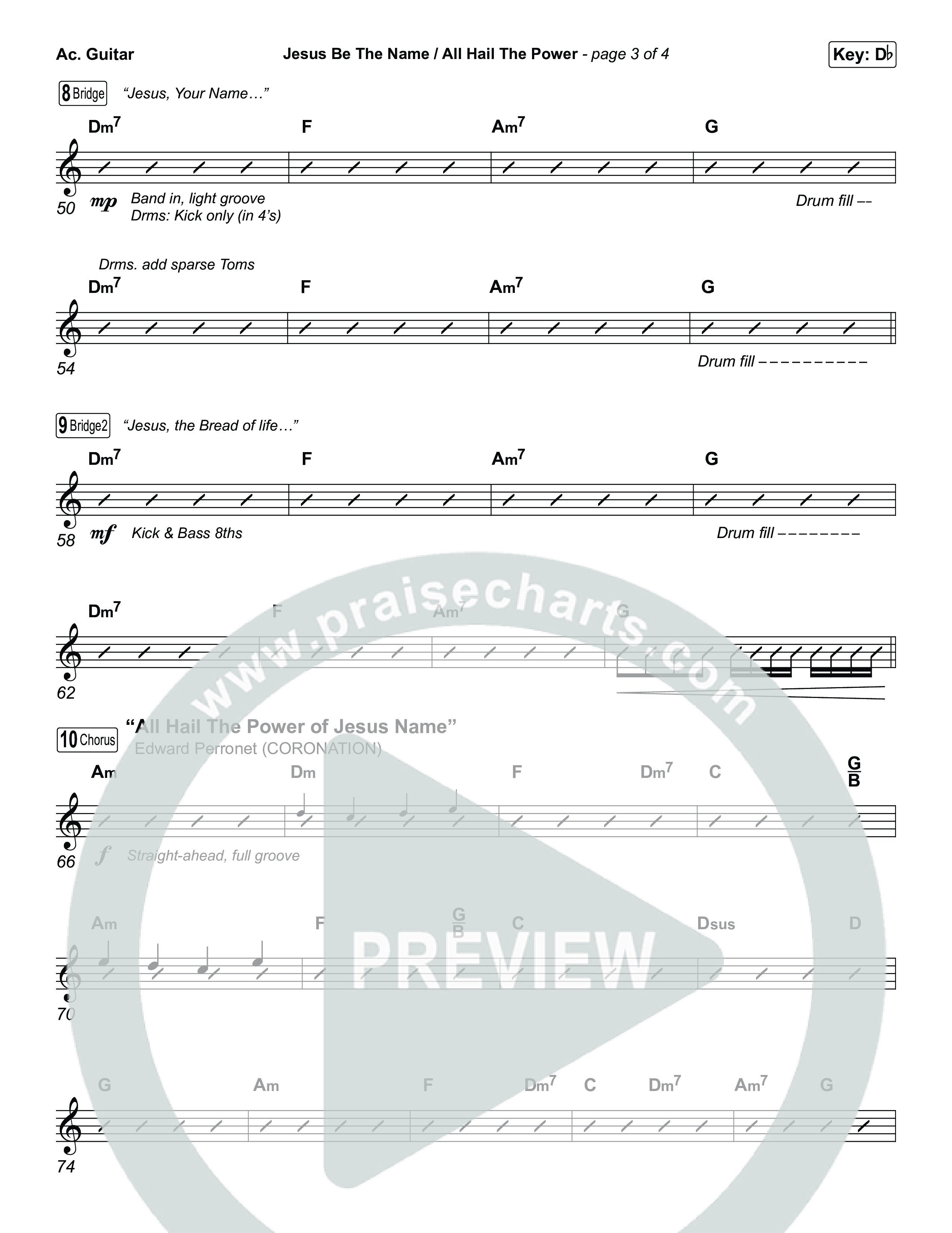 Jesus Be The Name / All Hail The Power (Choral/SATB) Acoustic Guitar (Travis Cottrell / Brooke Voland / Arr. Mason Brown)