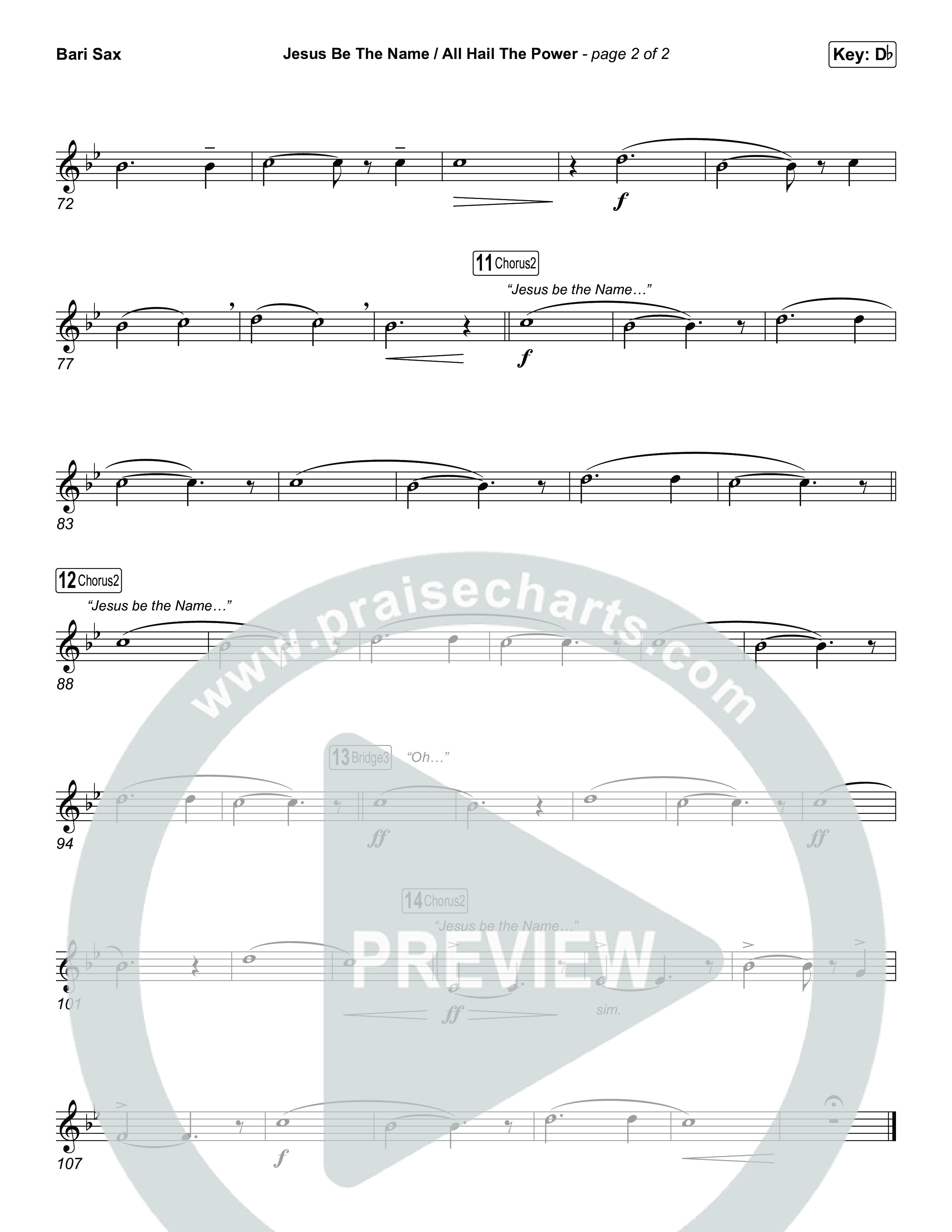 Jesus Be The Name / All Hail The Power (Choral/SATB) Bari Sax (Travis Cottrell / Brooke Voland / Arr. Mason Brown)