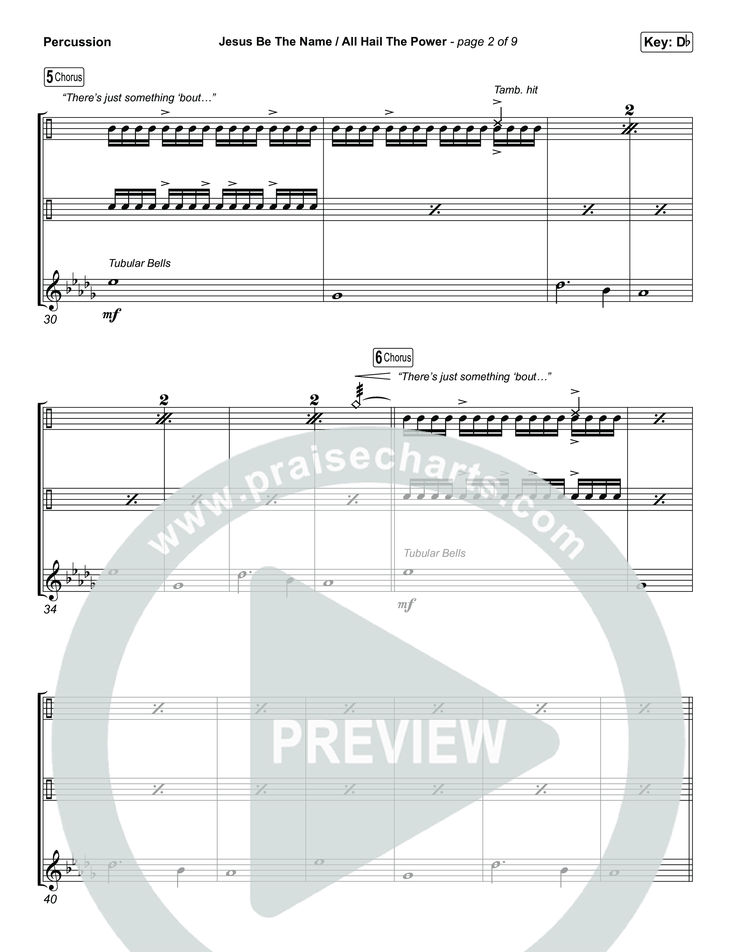 Jesus Be The Name / All Hail The Power (Choral/SATB) Percussion (Travis Cottrell / Brooke Voland / Arr. Mason Brown)