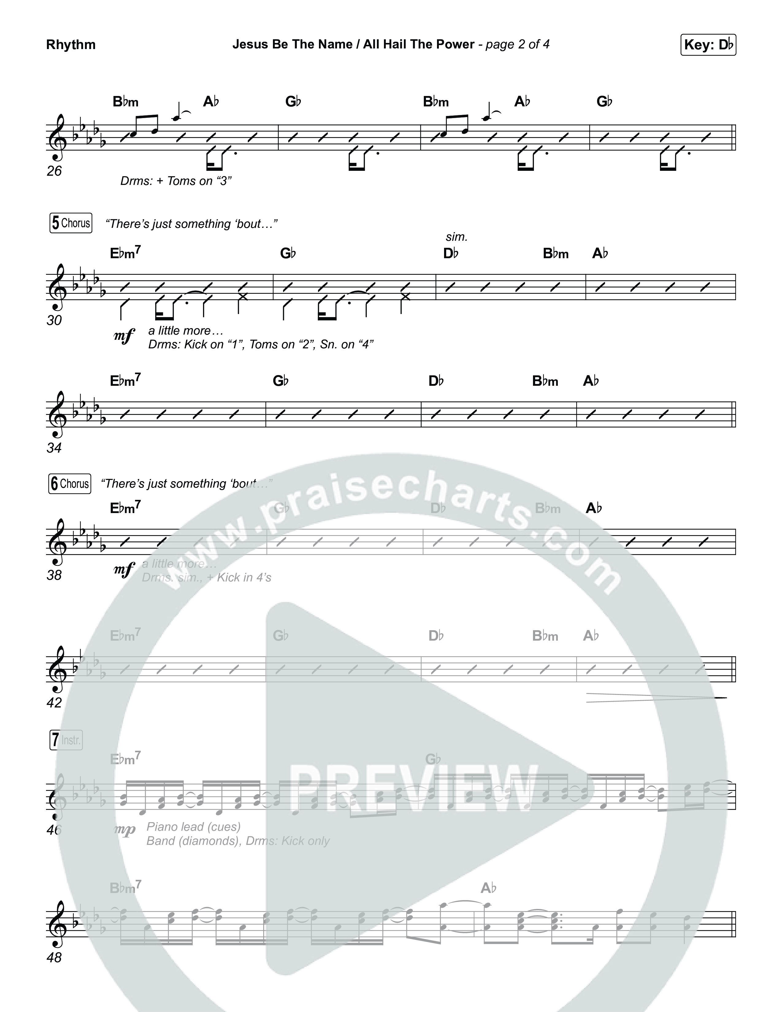 Jesus Be The Name / All Hail The Power (Choral/SATB) Rhythm Chart (Travis Cottrell / Brooke Voland / Arr. Mason Brown)