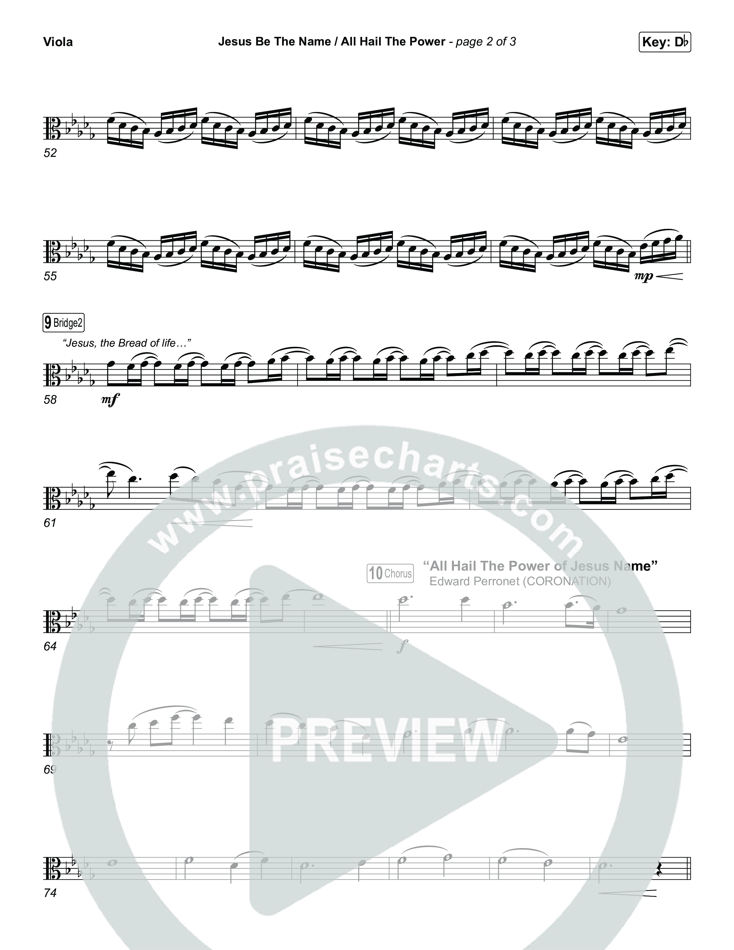Jesus Be The Name / All Hail The Power (Choral/SATB) Viola (Travis Cottrell / Brooke Voland / Arr. Mason Brown)