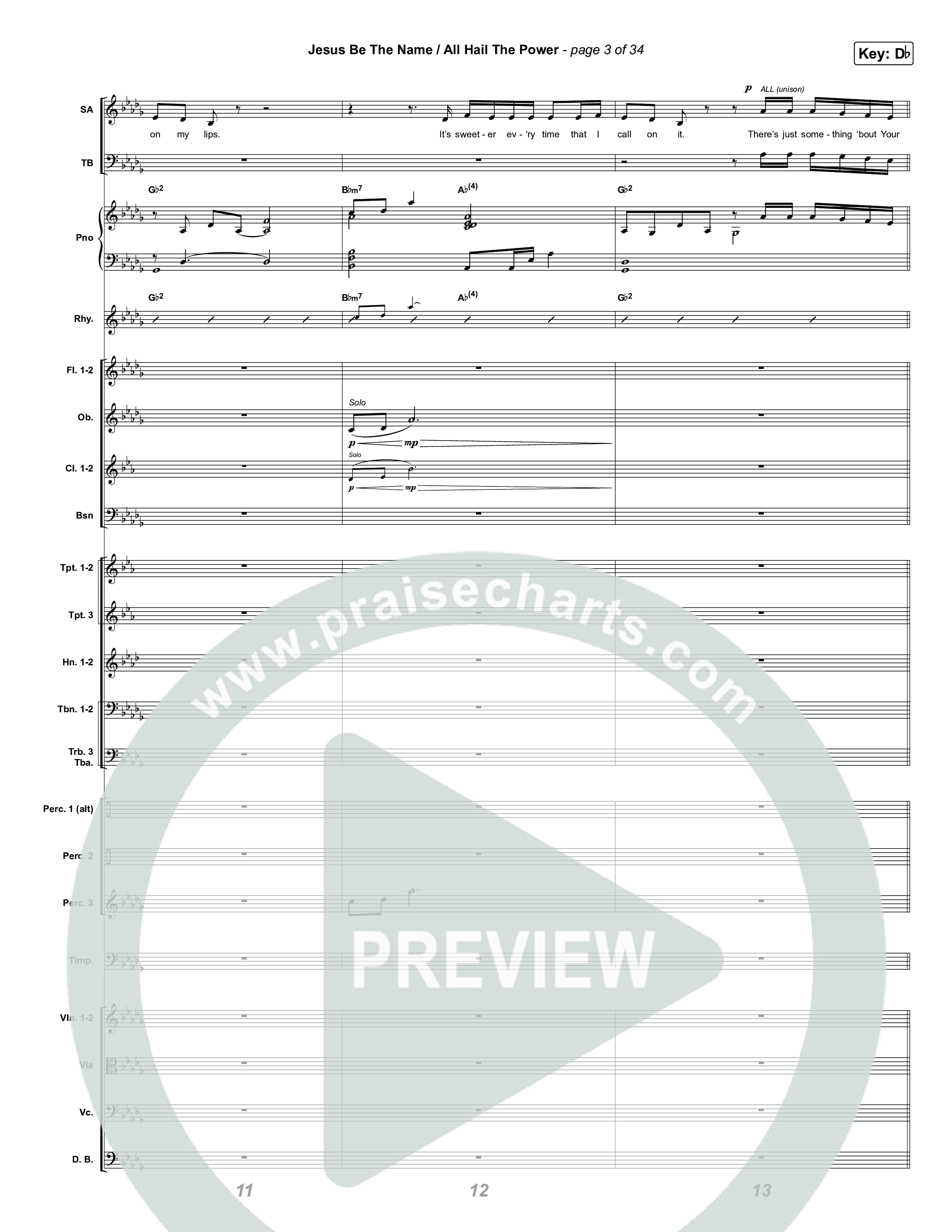 Jesus Be The Name / All Hail The Power (Choral/SATB) Orchestration (Travis Cottrell / Brooke Voland / Arr. Mason Brown)