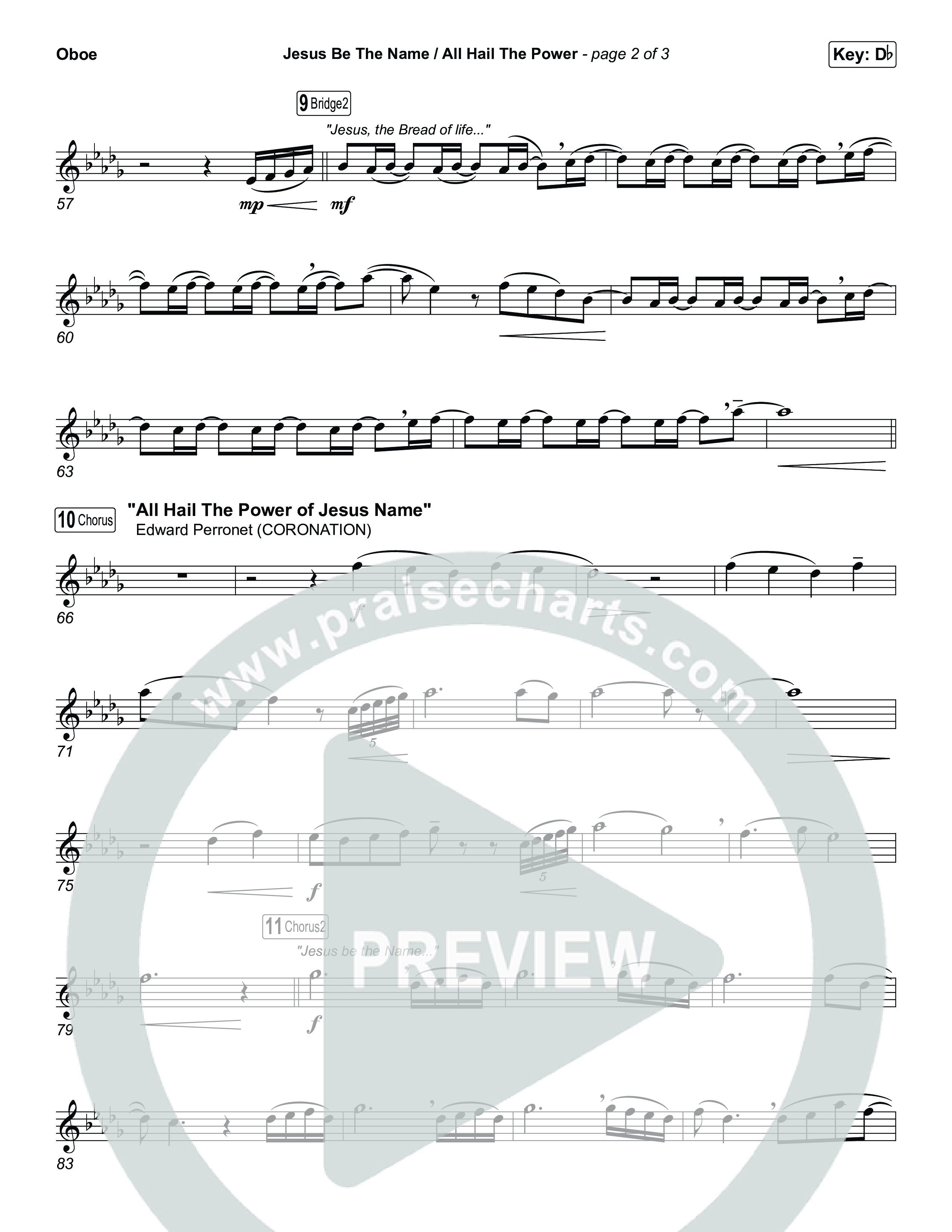 Jesus Be The Name / All Hail The Power (Choral/SATB) Oboe (Travis Cottrell / Brooke Voland / Arr. Mason Brown)