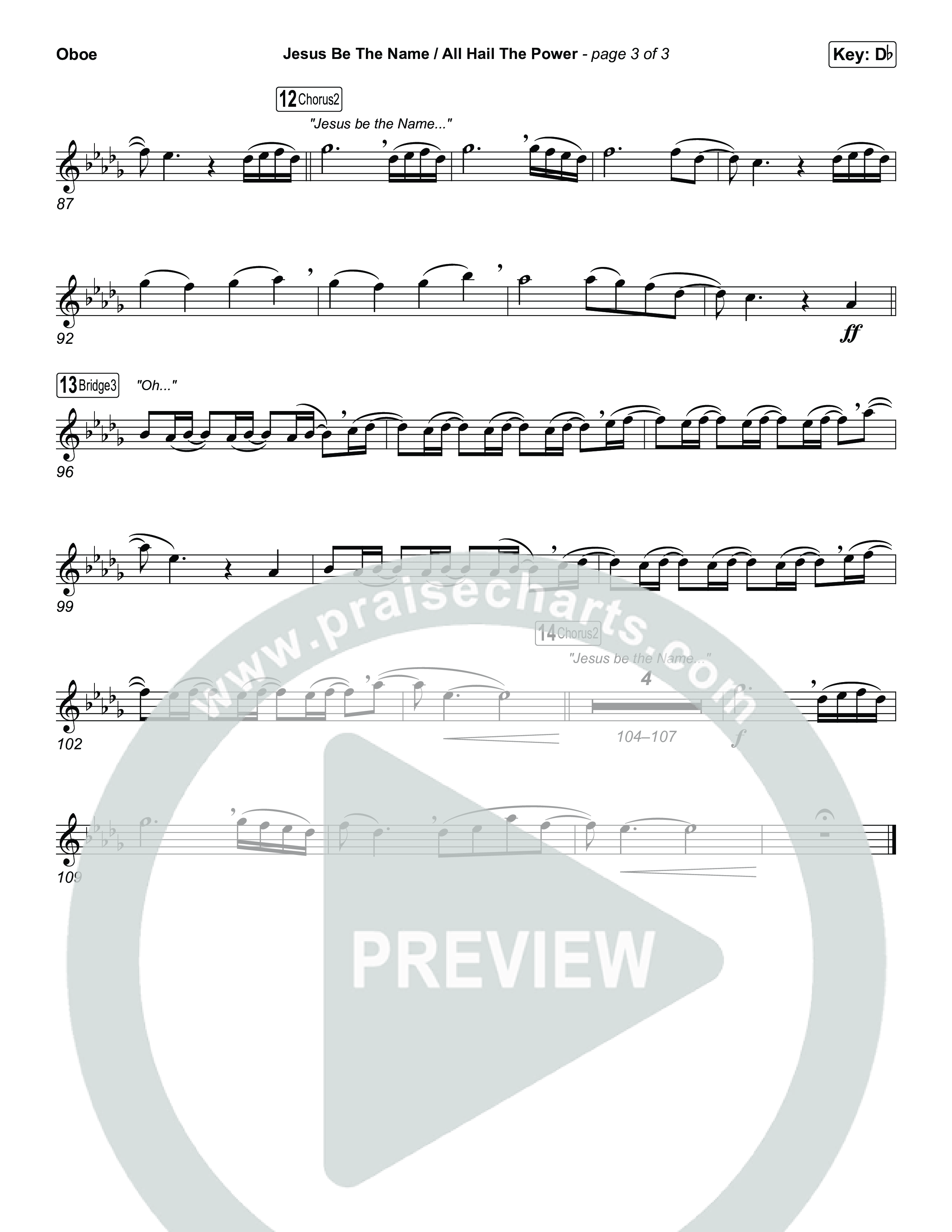 Jesus Be The Name / All Hail The Power (Choral/SATB) Oboe (Travis Cottrell / Brooke Voland / Arr. Mason Brown)