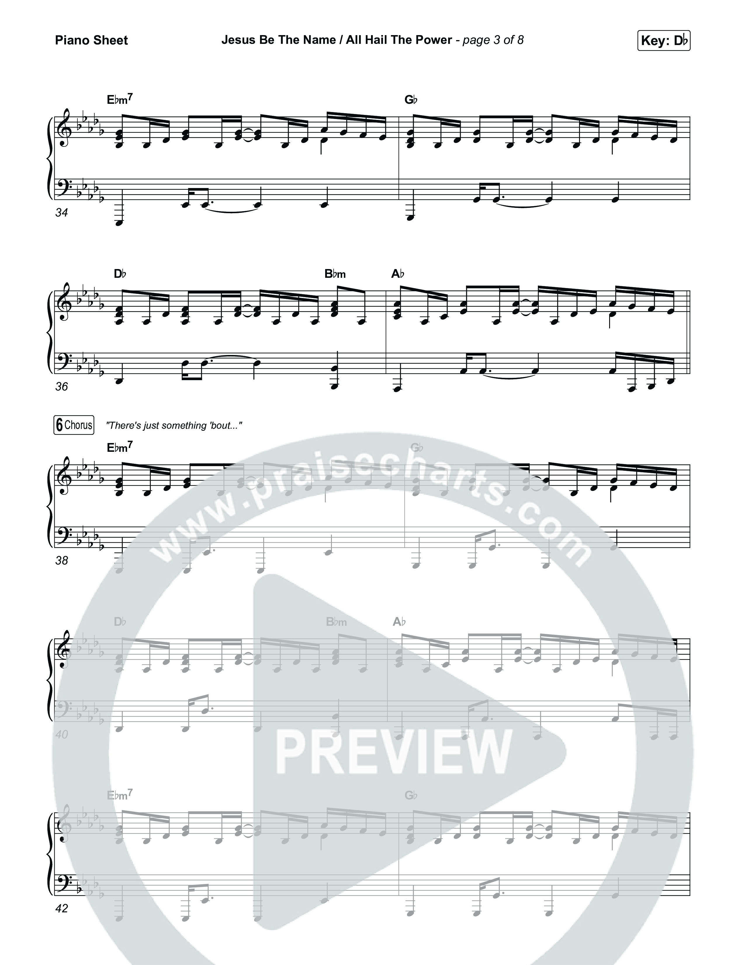 Jesus Be The Name / All Hail The Power (Choral/SATB) Piano Sheet (Travis Cottrell / Brooke Voland / Arr. Mason Brown)