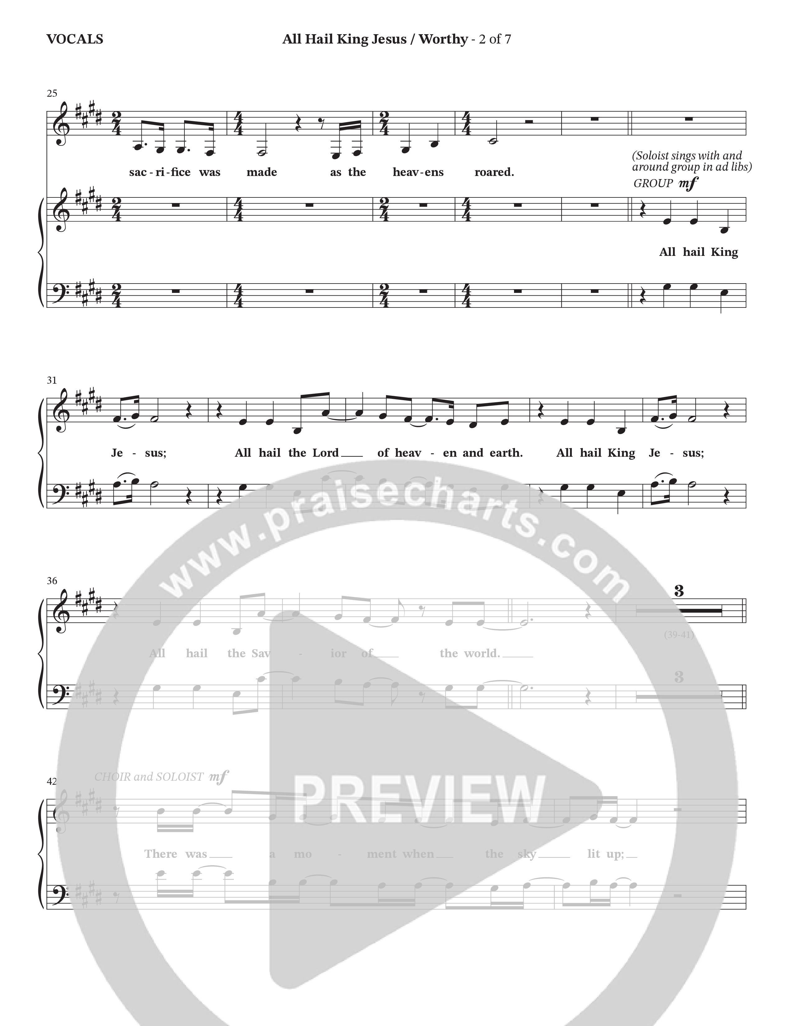 All Hail King Jesus / Worthy (Choral Anthem SATB) Choir Sheet (SATB) (StowTown Worship / Ally Carter / Linette Pillar)