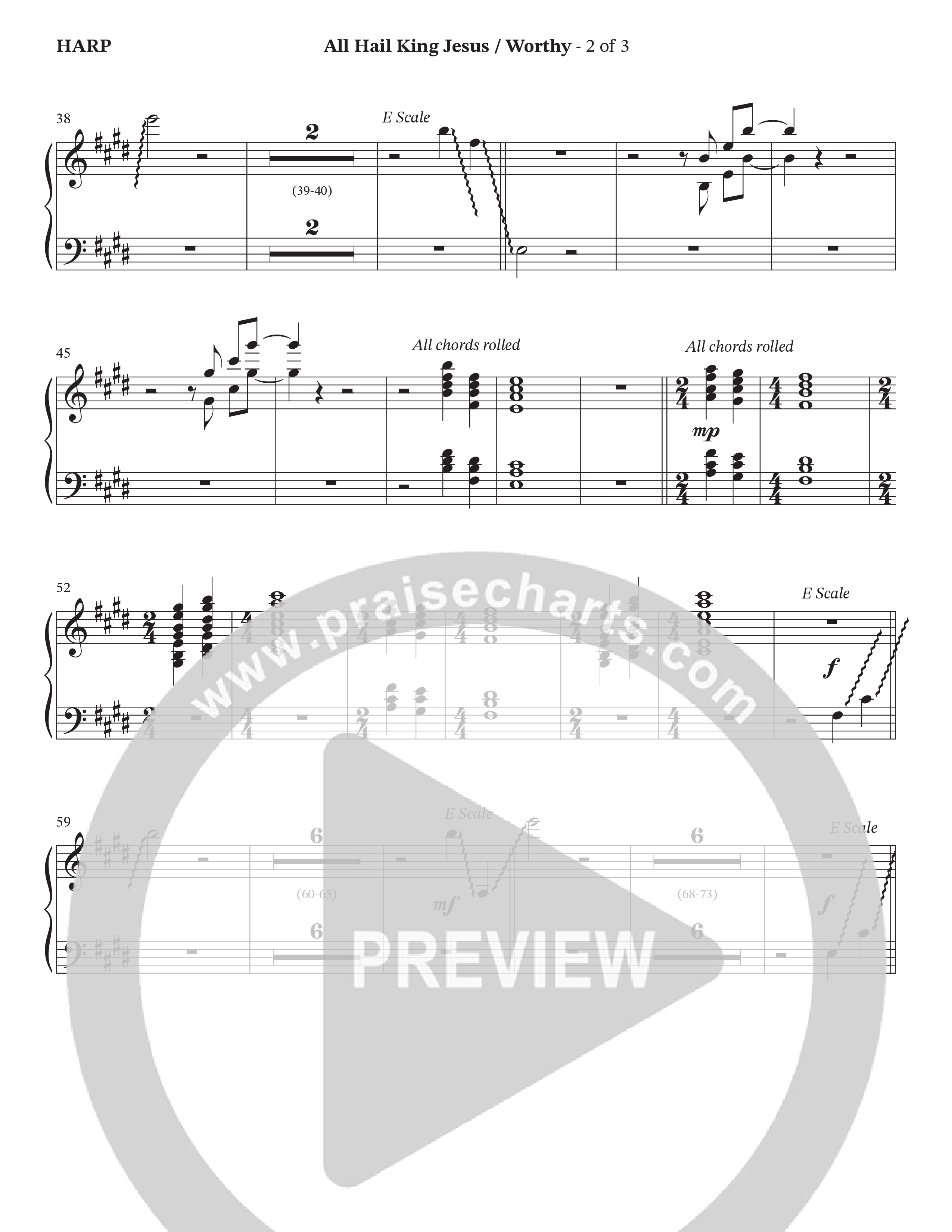 All Hail King Jesus / Worthy (Choral Anthem SATB) Harp (StowTown Worship / Ally Carter / Linette Pillar)