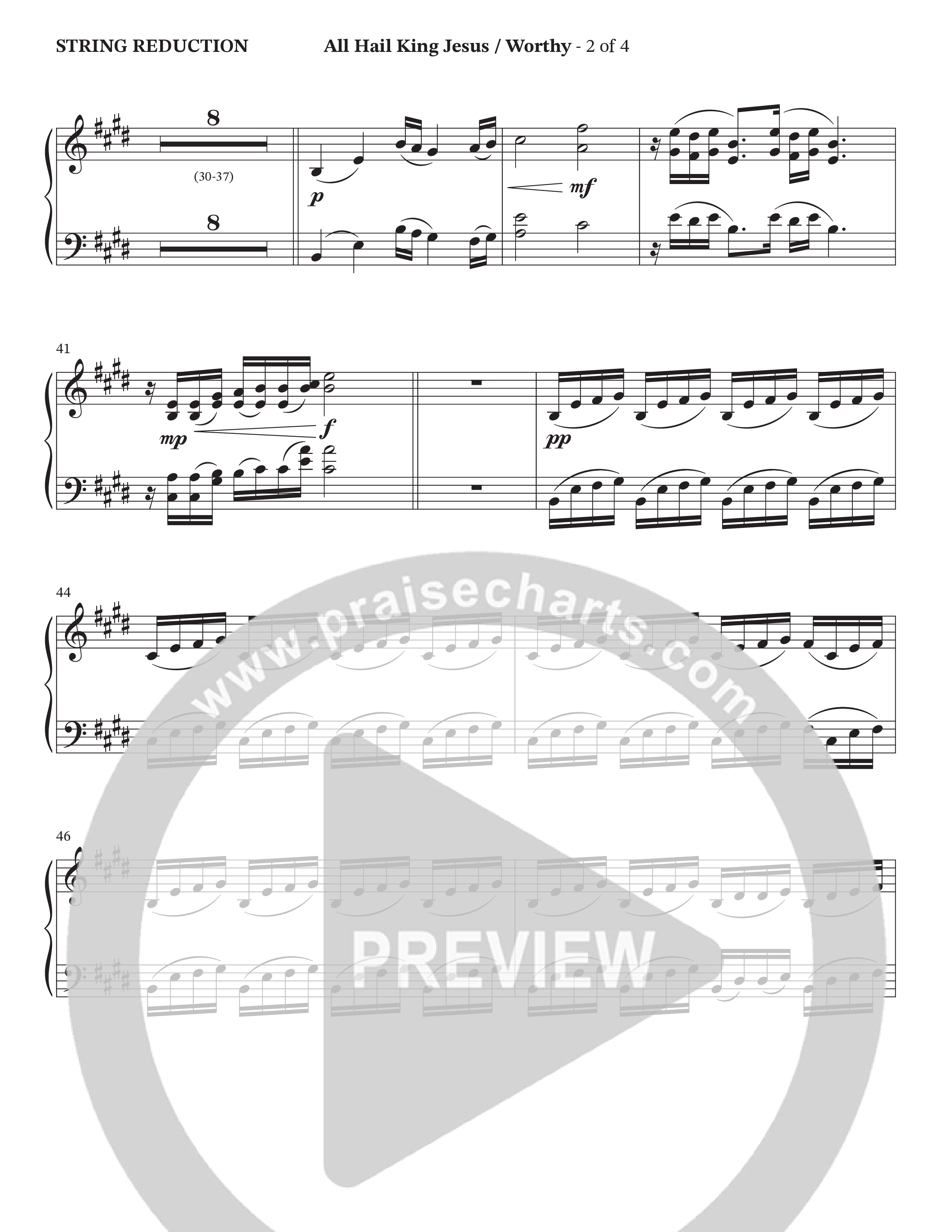 All Hail King Jesus / Worthy (Choral Anthem SATB) String Reduction (StowTown Worship / Ally Carter / Linette Pillar)