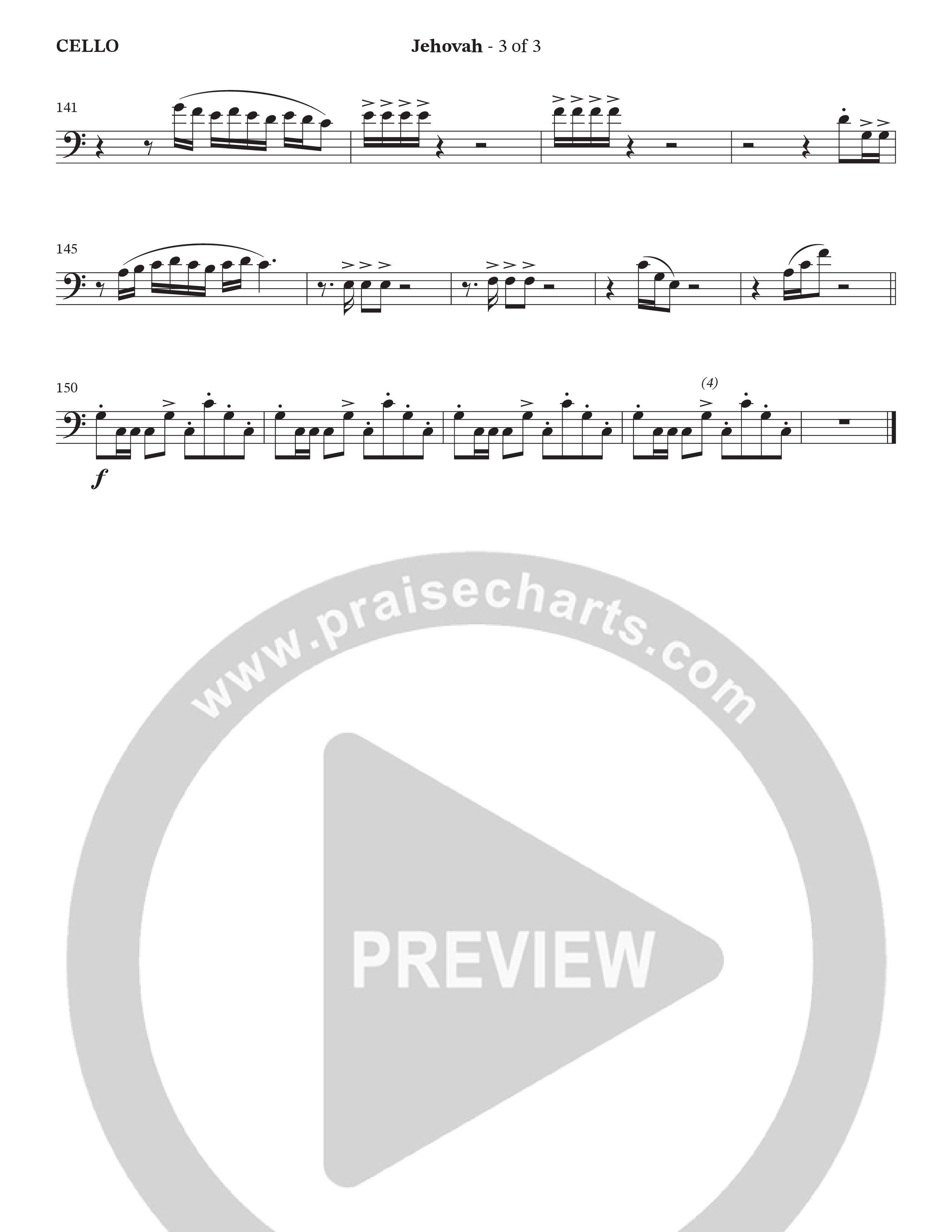Jehovah (Choral Anthem SATB) Cello (StowTown Worship / Durell Comedy)