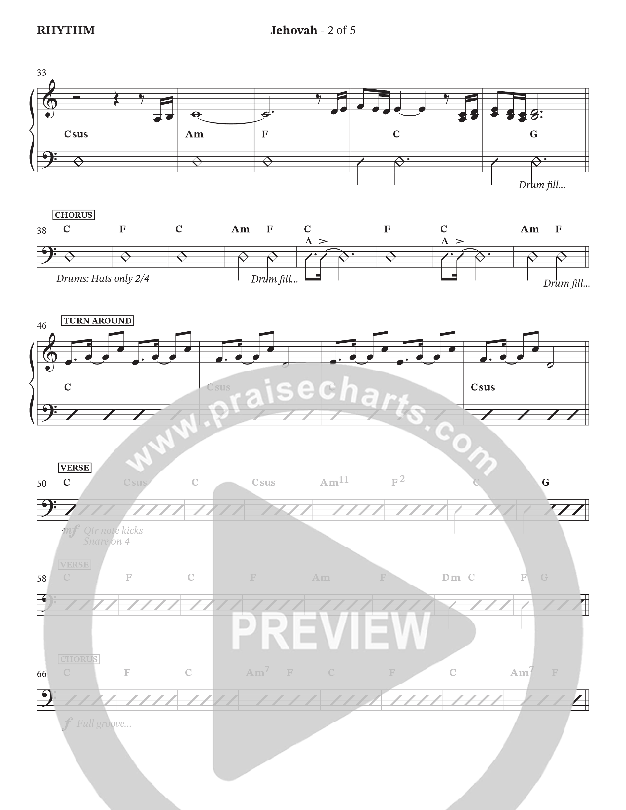Jehovah (Choral Anthem SATB) Rhythm Chart (StowTown Worship / Durell Comedy)