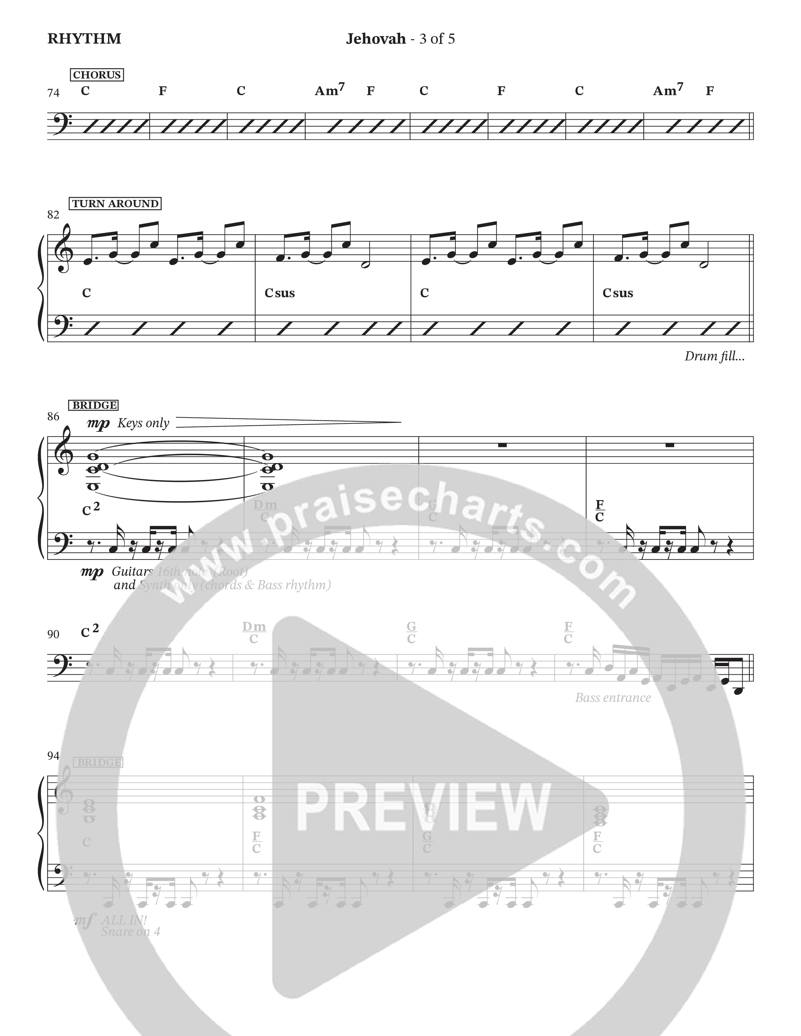 Jehovah (Choral Anthem SATB) Rhythm Chart (StowTown Worship / Durell Comedy)