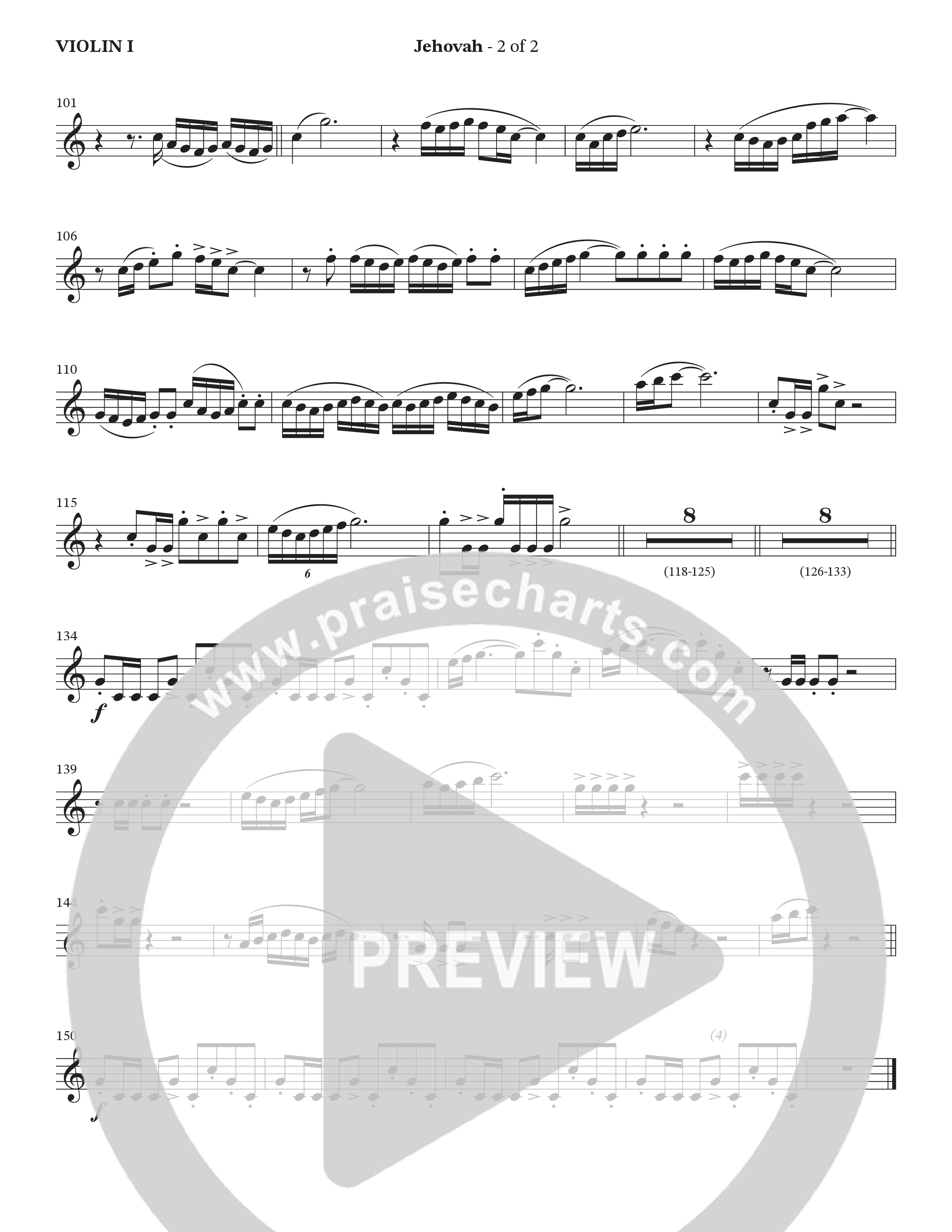 Jehovah (Choral Anthem SATB) Violin 1 (StowTown Worship / Durell Comedy)