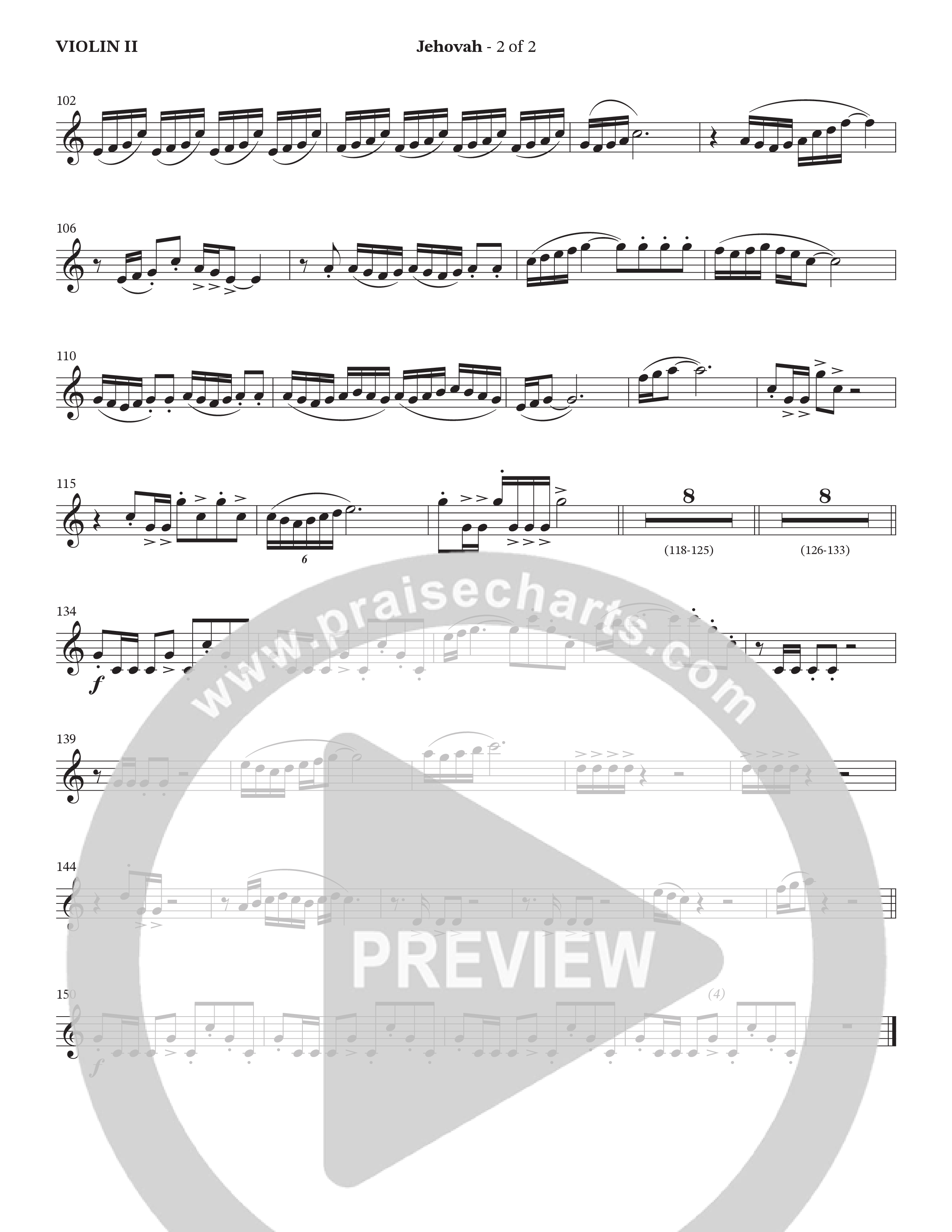 Jehovah (Choral Anthem SATB) Violin 2 (StowTown Worship / Durell Comedy)