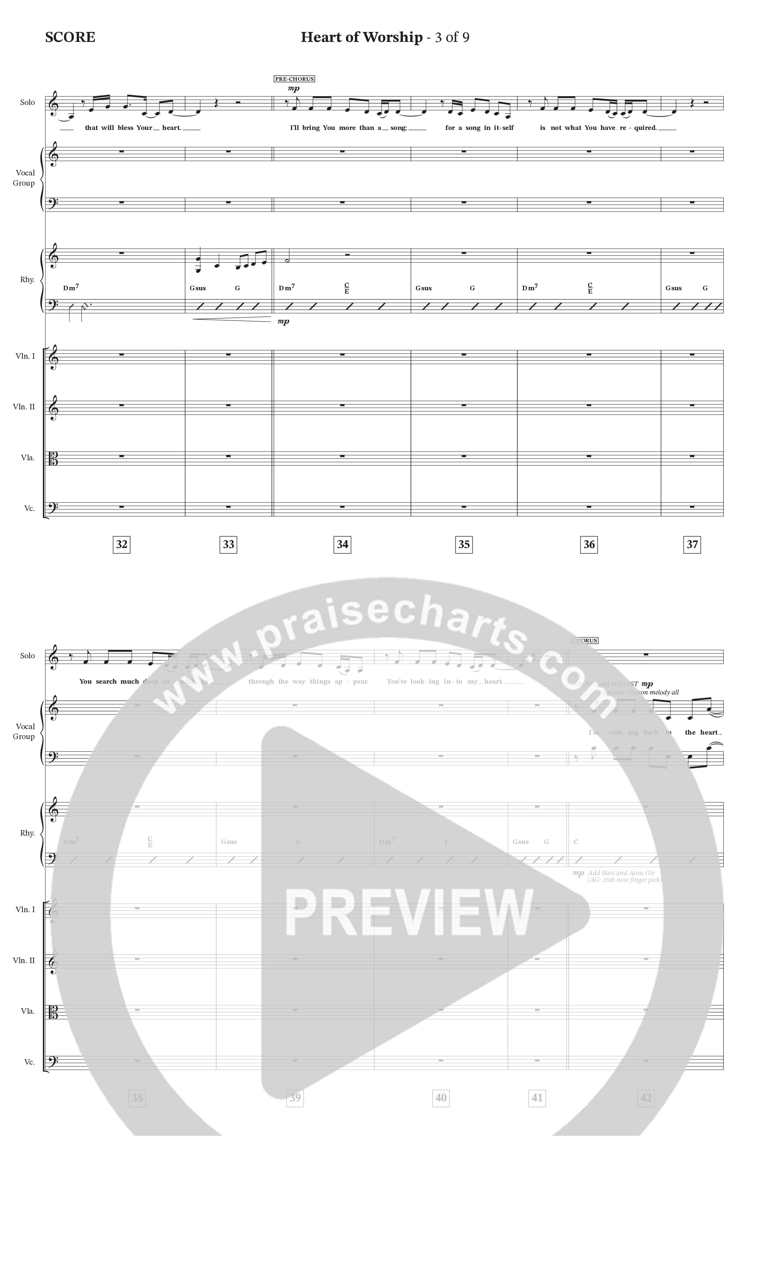 The Heart Of Worship (Choral Anthem SATB) String Ensemble (StowTown Worship / TaRanda Greene)