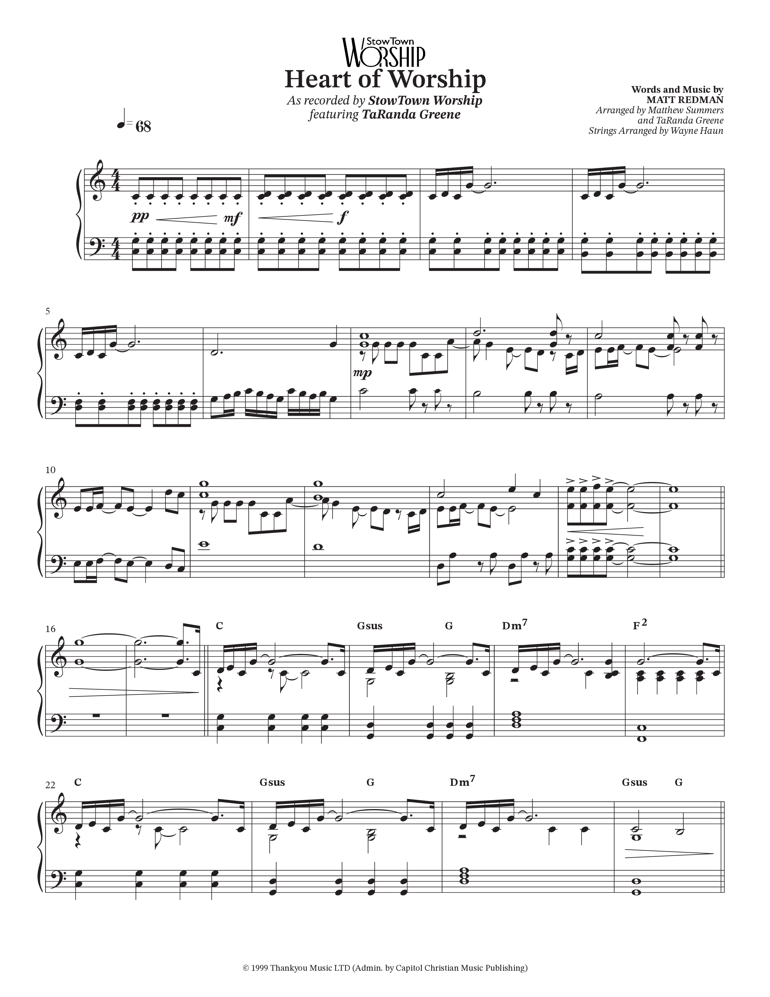 The Heart Of Worship (Choral Anthem SATB) Anthem (SATB/Piano) (StowTown Worship / TaRanda Greene)