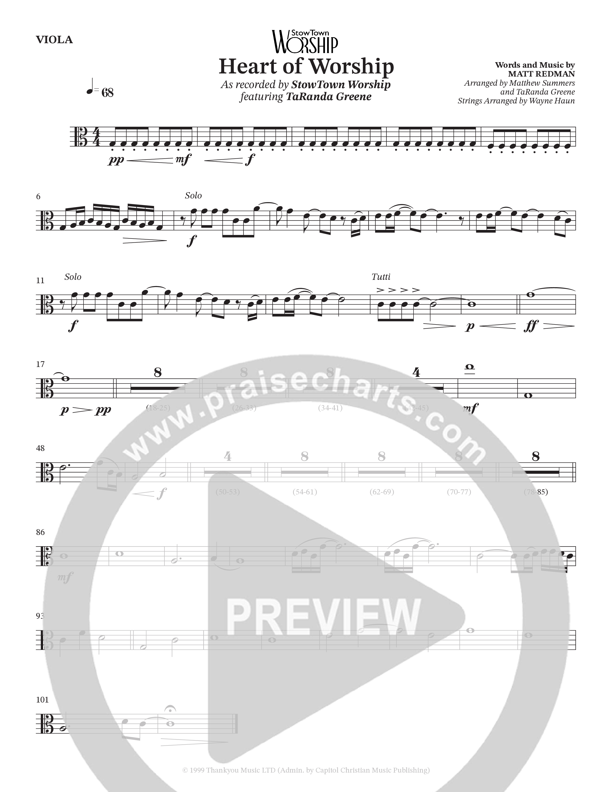 The Heart Of Worship (Choral Anthem SATB) Viola (StowTown Worship / TaRanda Greene)