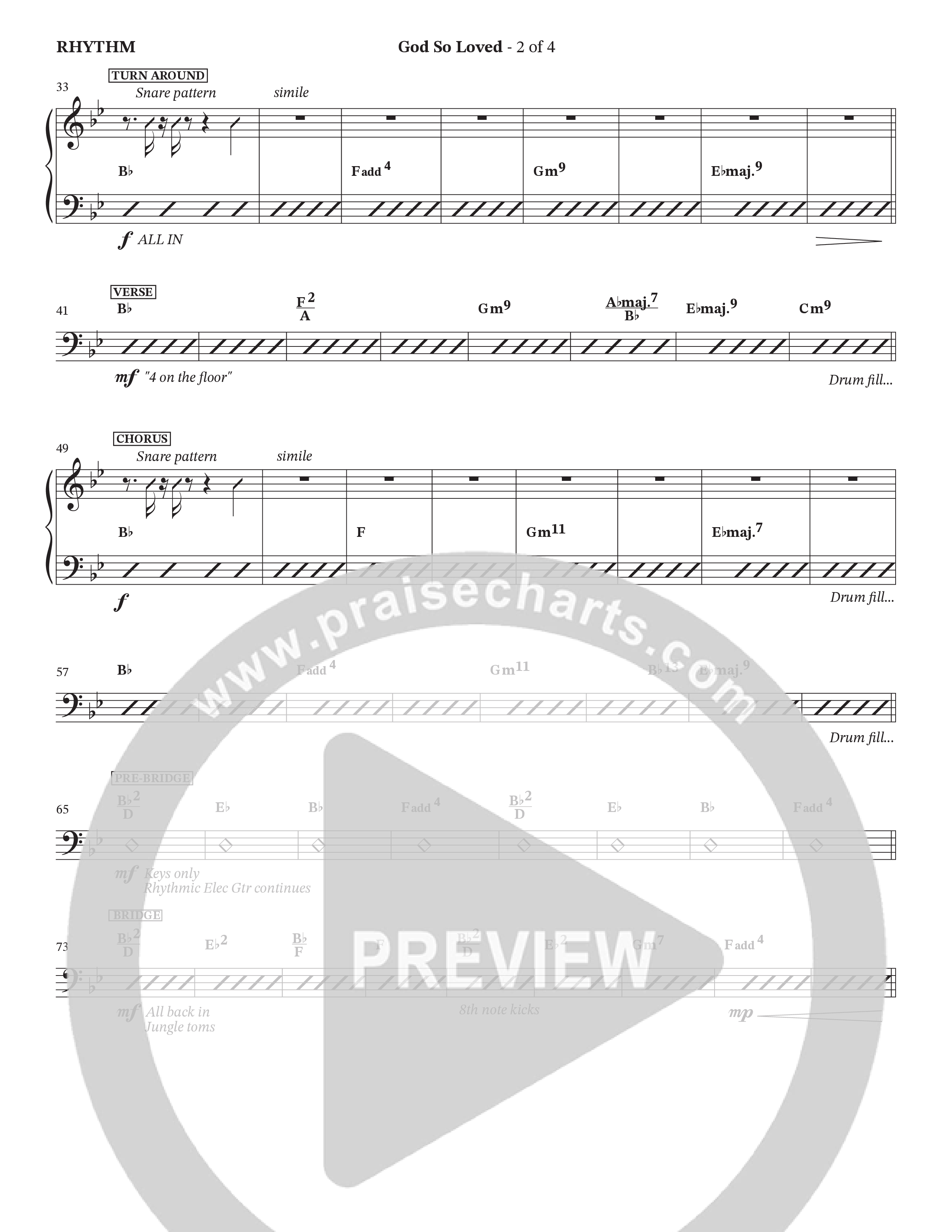 God So Loved (with Jesus Loves Me) (Choral Anthem SATB) Rhythm Chart (StowTown Worship / Jody McBrayer)