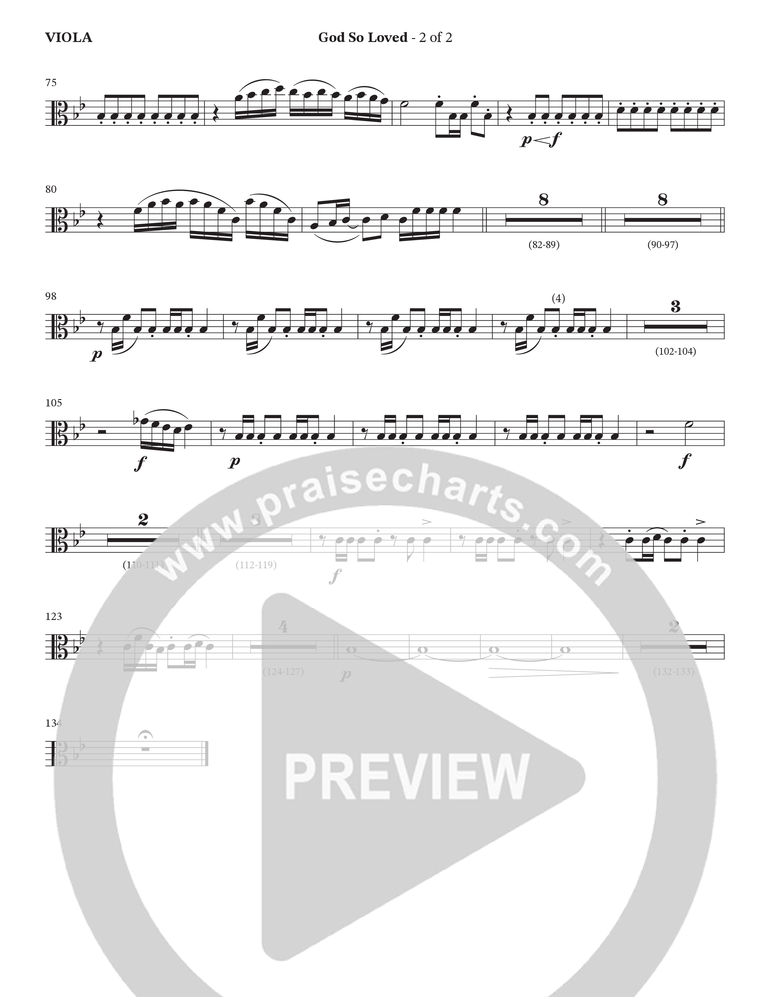 God So Loved (with Jesus Loves Me) (Choral Anthem SATB) Viola (StowTown Worship / Jody McBrayer)