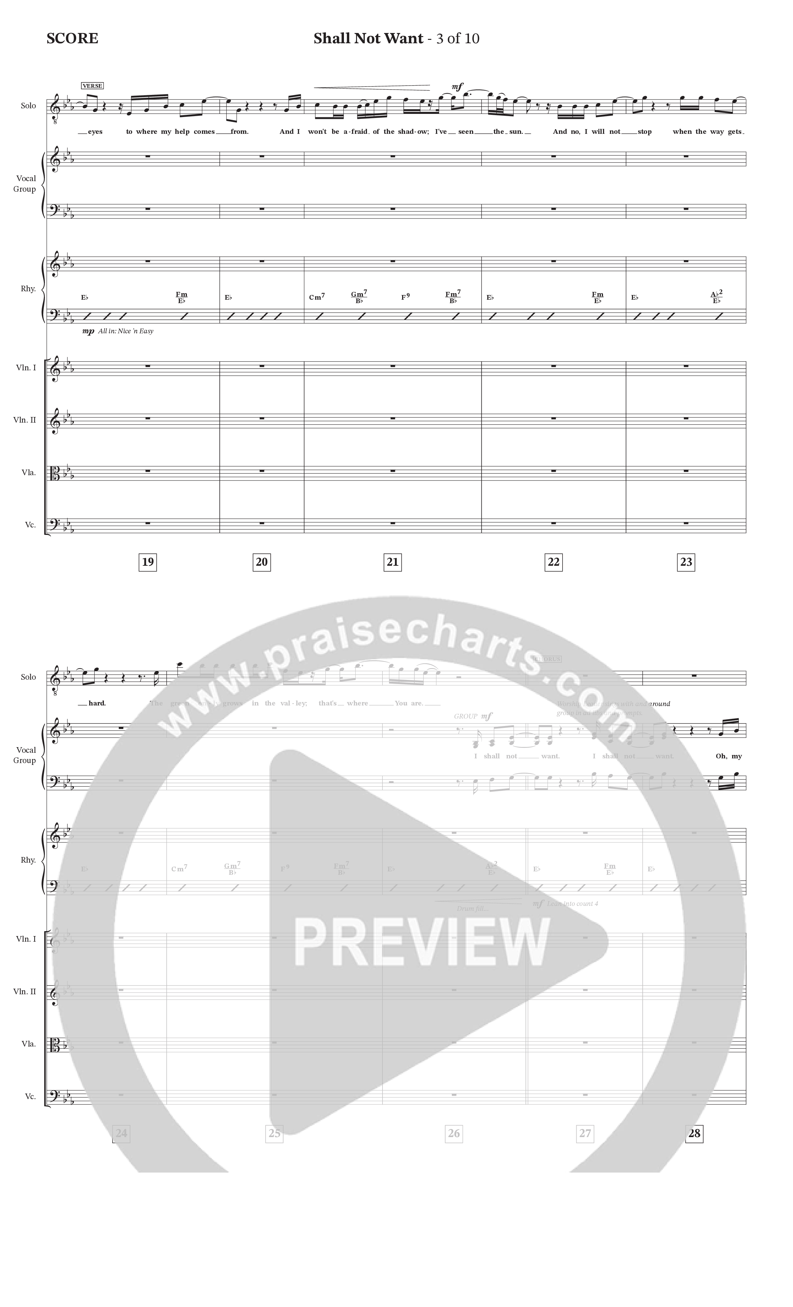 Shall Not Want (Choral Anthem SATB) String Ensemble (StowTown Worship / Isaiah Templeton)
