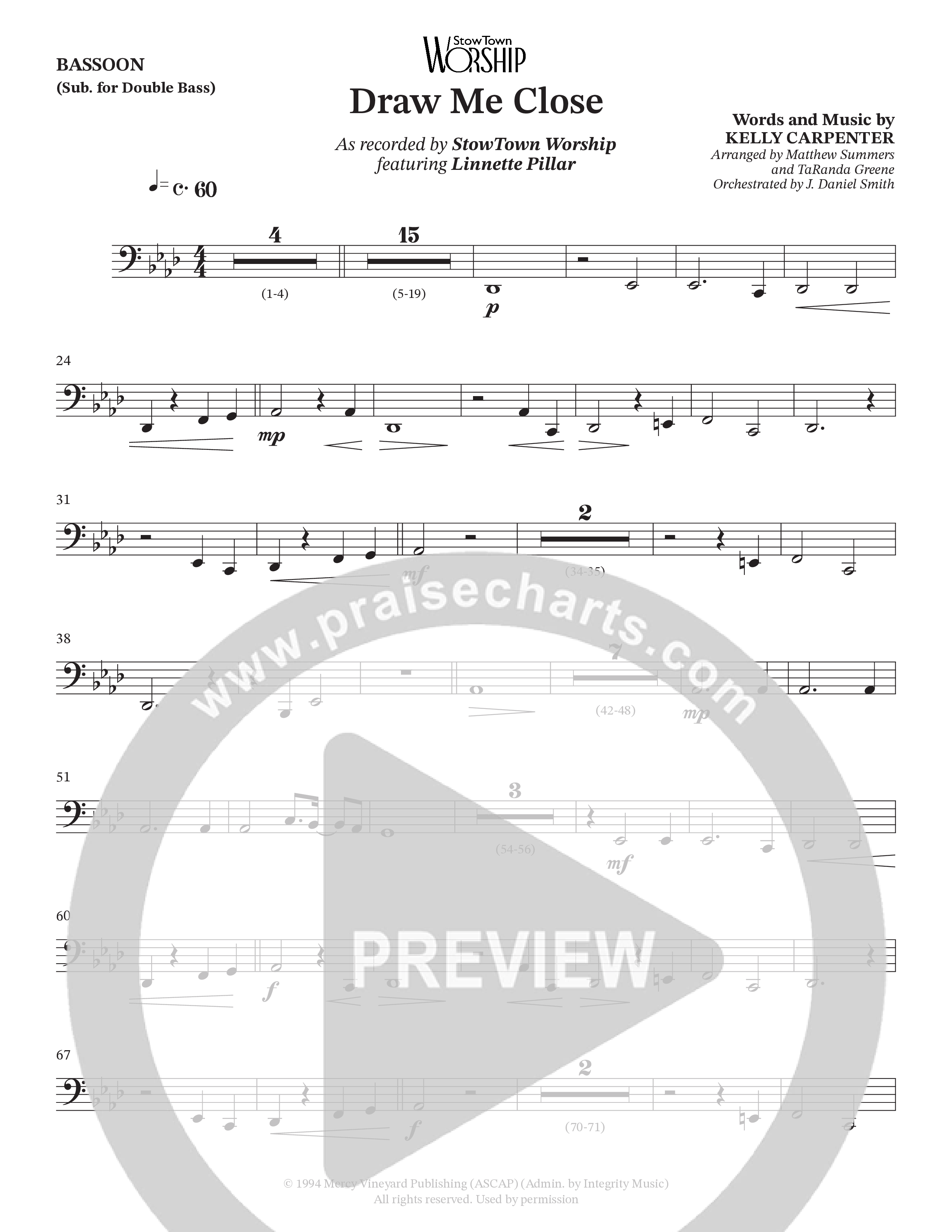 Draw Me Close (Choral Anthem SATB) Bassoon (StowTown Worship / Linette Pillar)