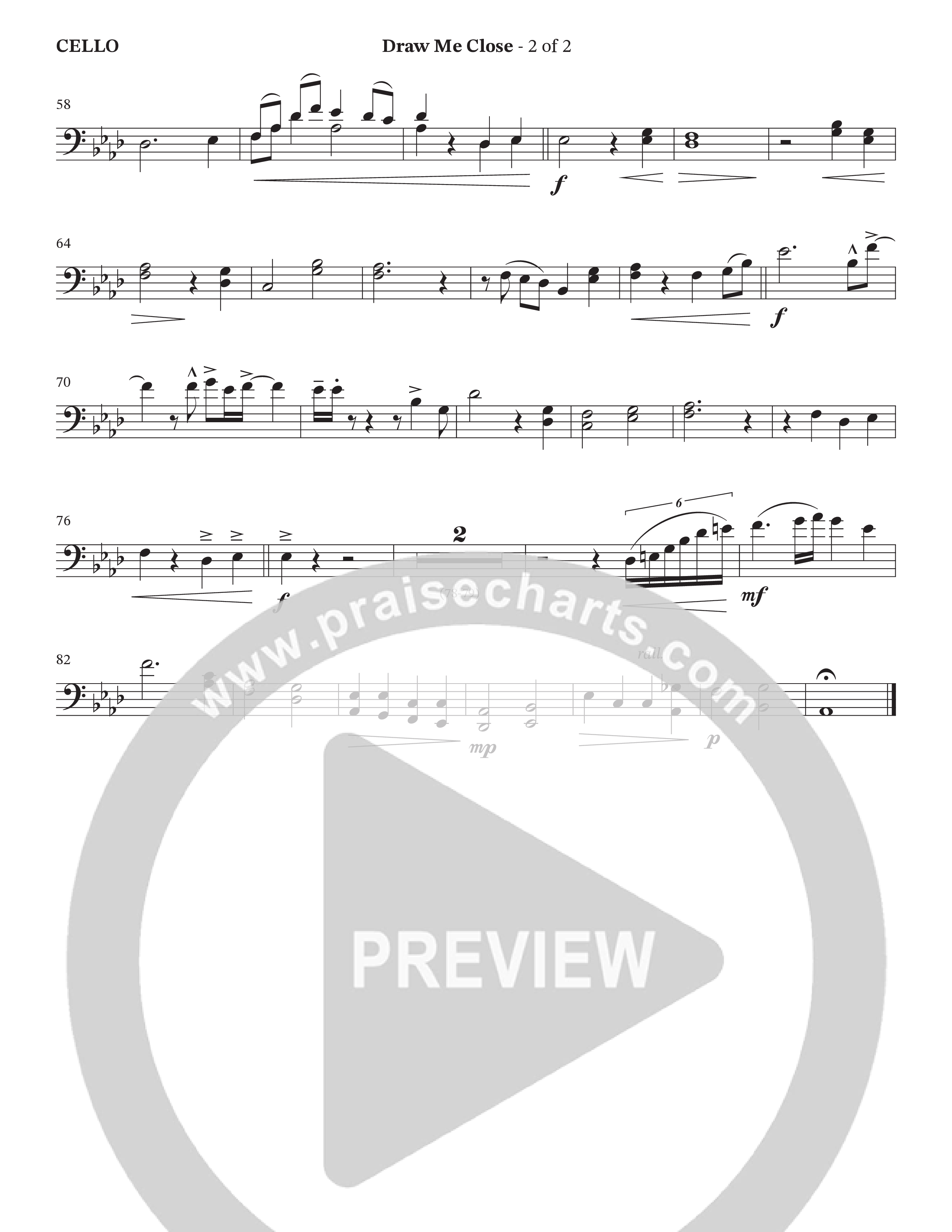 Draw Me Close (Choral Anthem SATB) Cello (StowTown Worship / Linette Pillar)