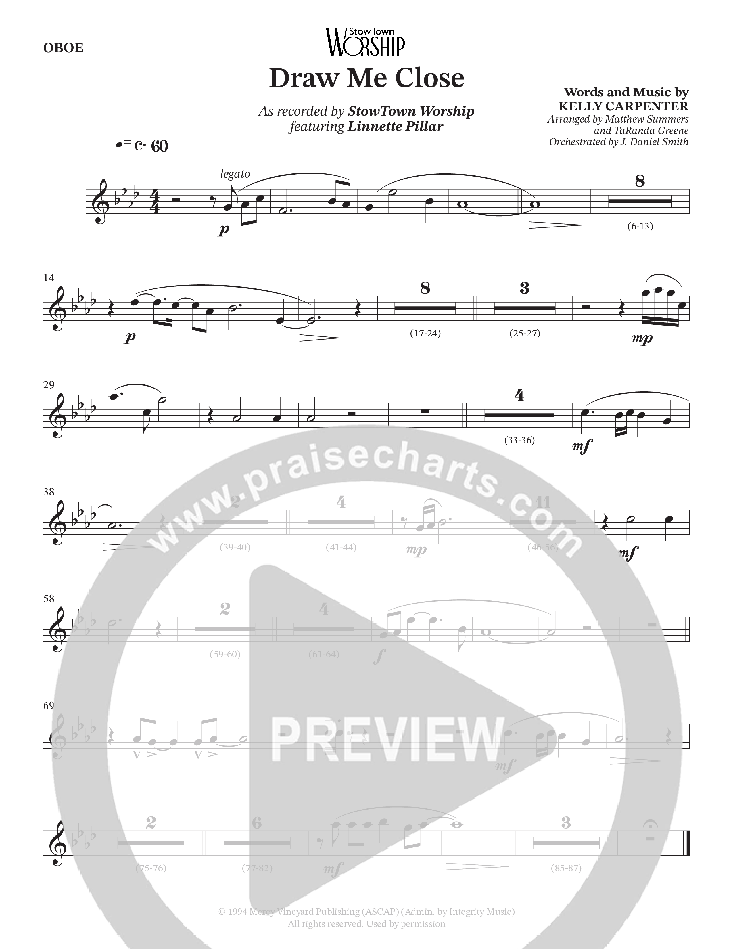 Draw Me Close (Choral Anthem SATB) Oboe (StowTown Worship / Linette Pillar)