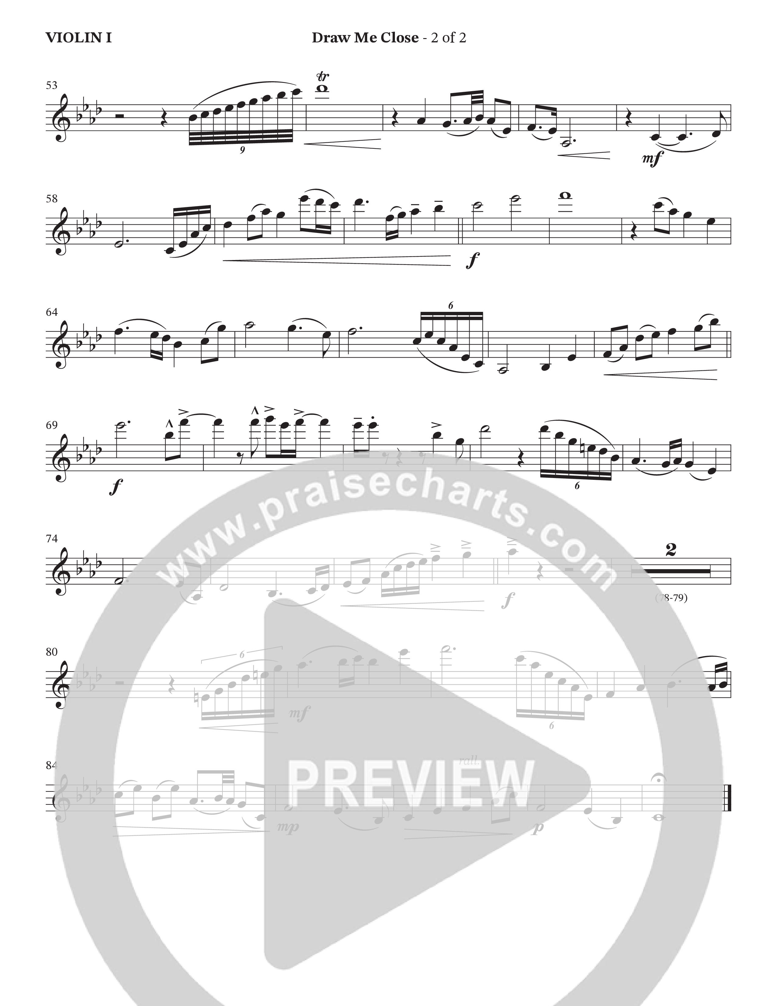 Draw Me Close (Choral Anthem SATB) Violin 1 (StowTown Worship / Linette Pillar)