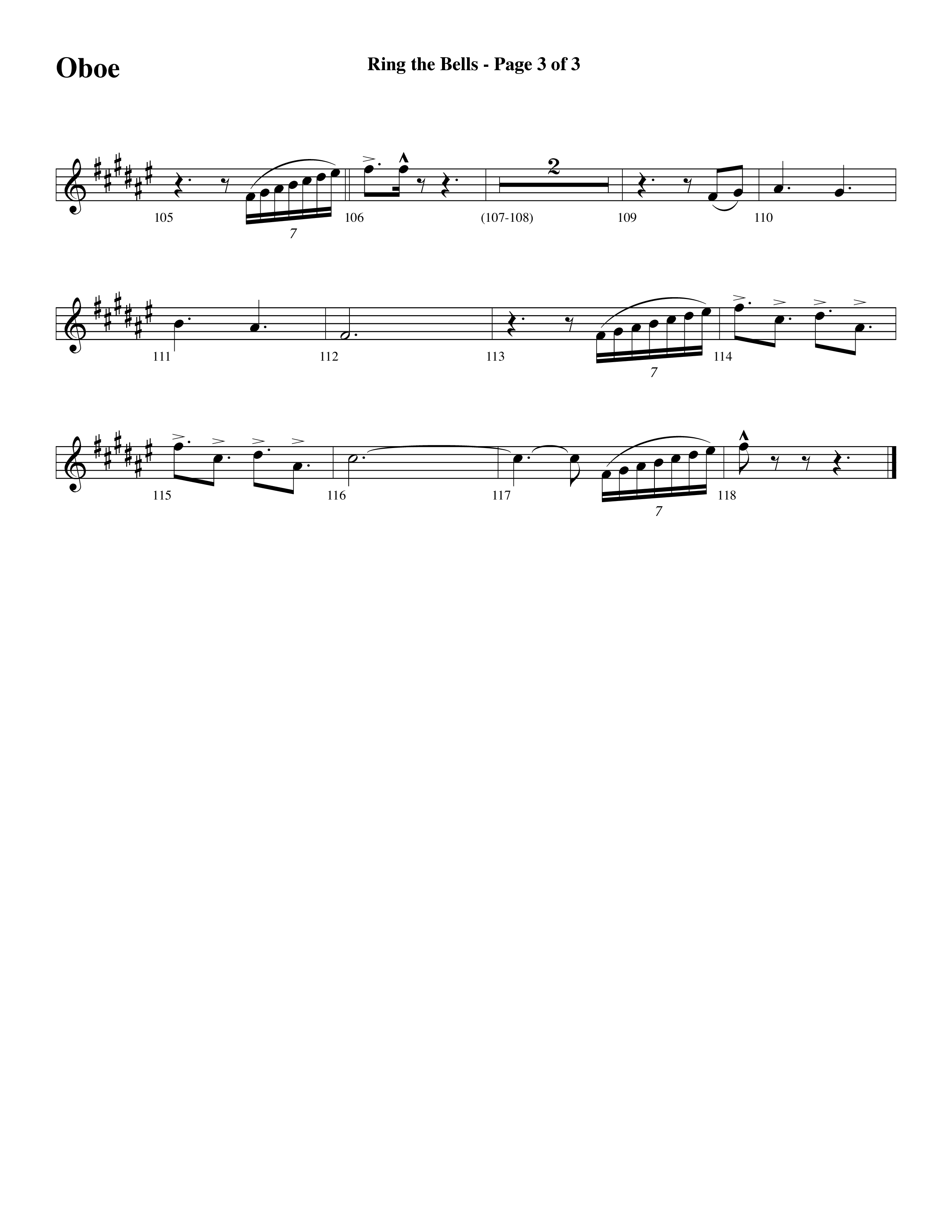 Ring The Bells (Choral Anthem SATB) Oboe (Word Music Choral / Arr. Gary Rhodes / Orch. Tim Cates)