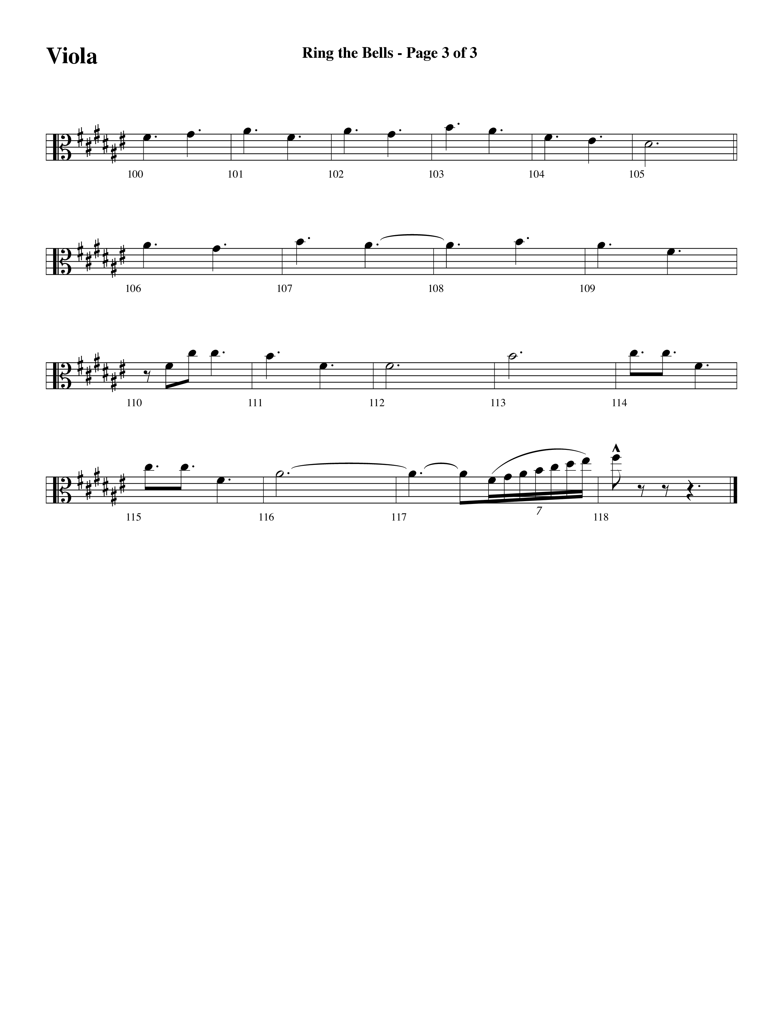 Ring The Bells (Choral Anthem SATB) Viola (Word Music Choral / Arr. Gary Rhodes / Orch. Tim Cates)