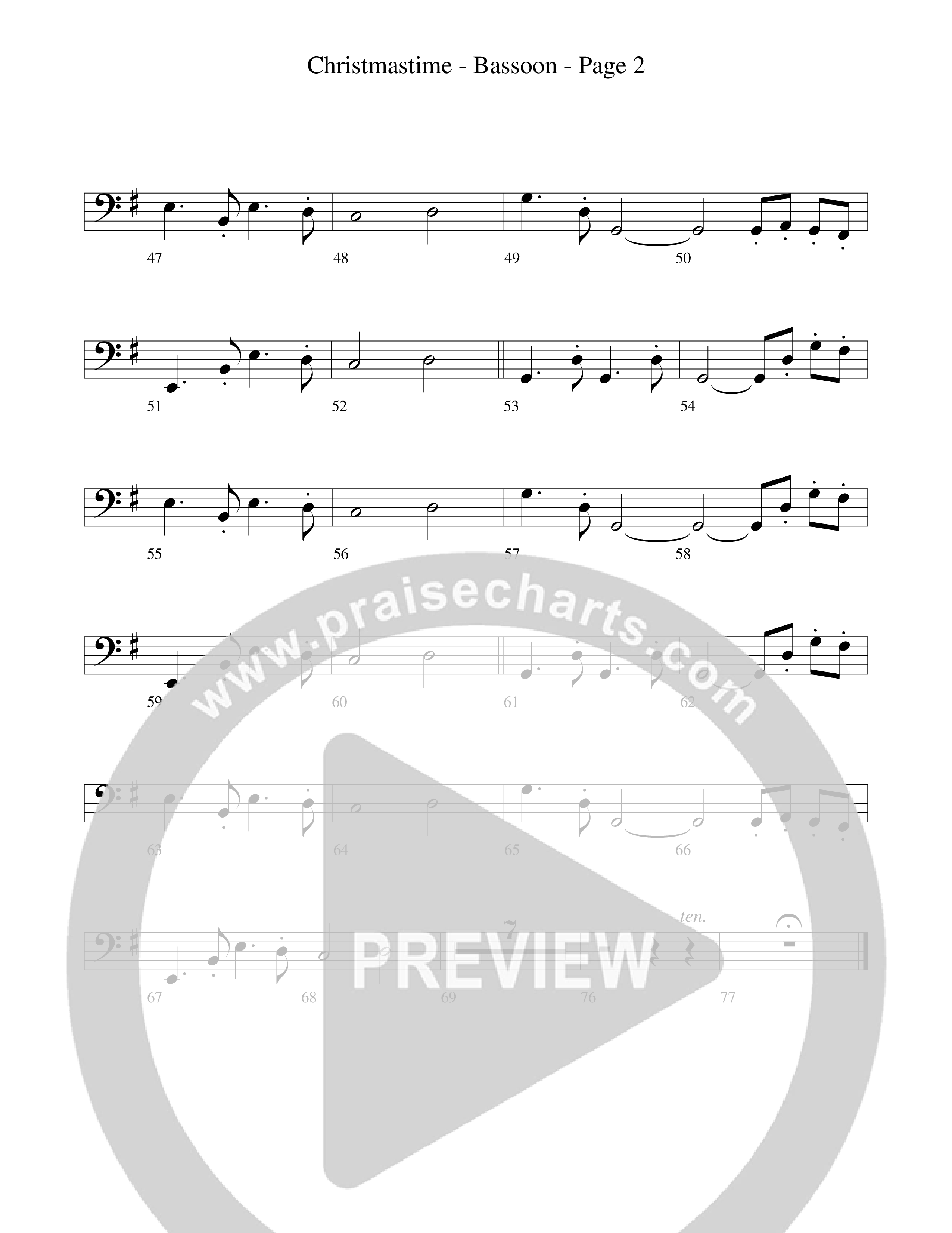 Christmastime (Choral Anthem SATB) Bassoon (Word Music Choral / Arr. Gary Rhodes / Orch. Lee Poquette)