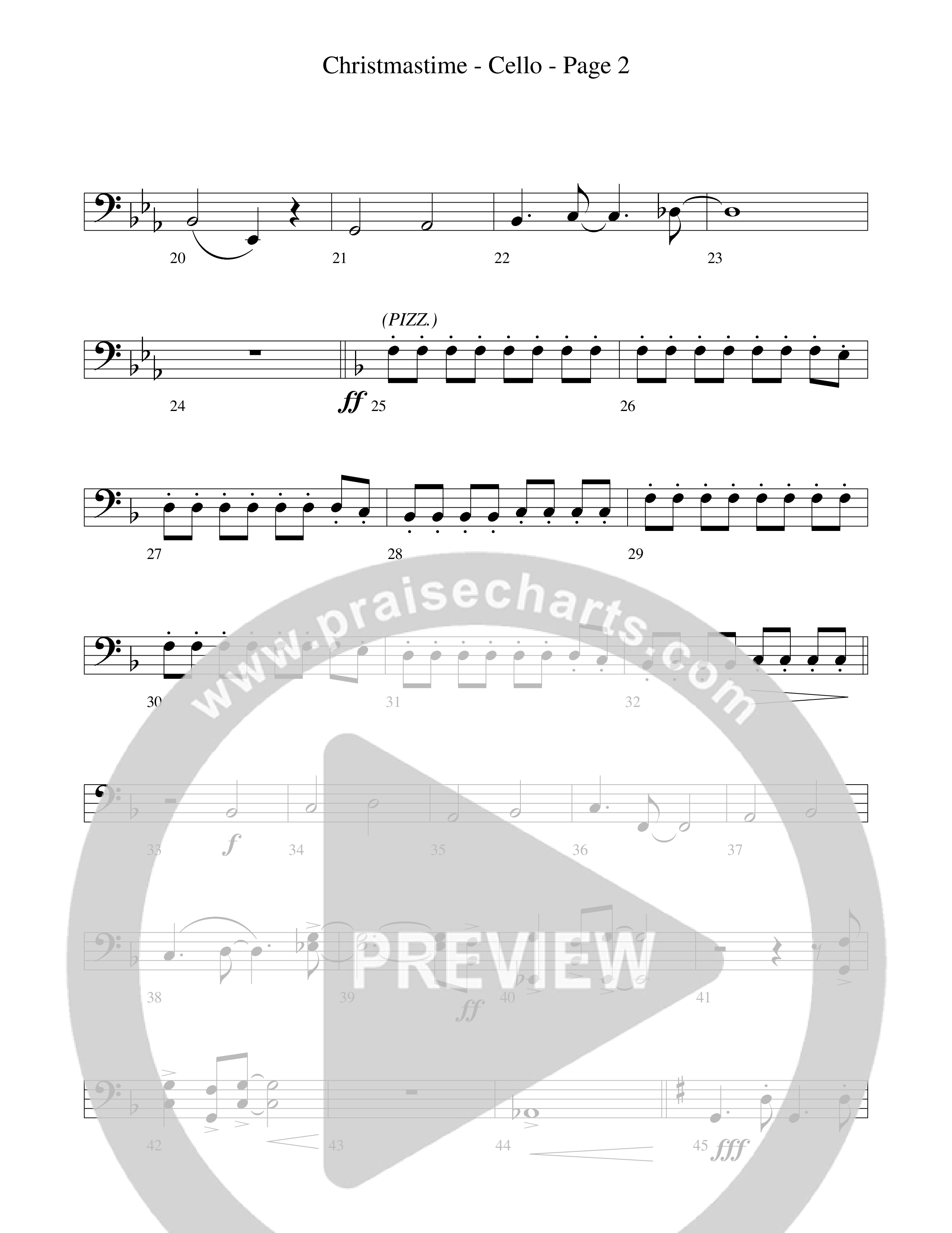 Christmastime (Choral Anthem SATB) Cello (Word Music Choral / Arr. Gary Rhodes / Orch. Lee Poquette)