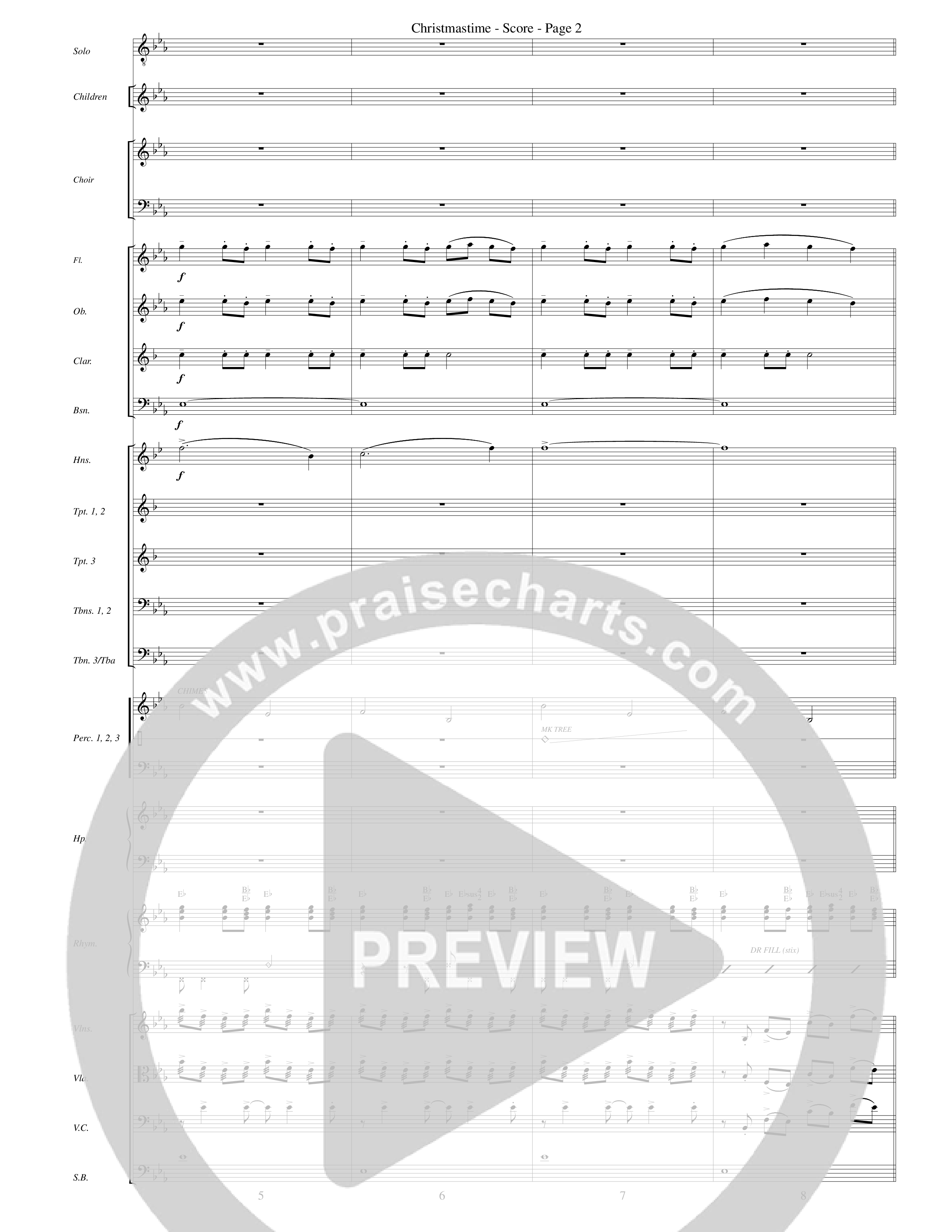 Christmastime (Choral Anthem SATB) Orchestration (Word Music Choral / Arr. Gary Rhodes / Orch. Lee Poquette)