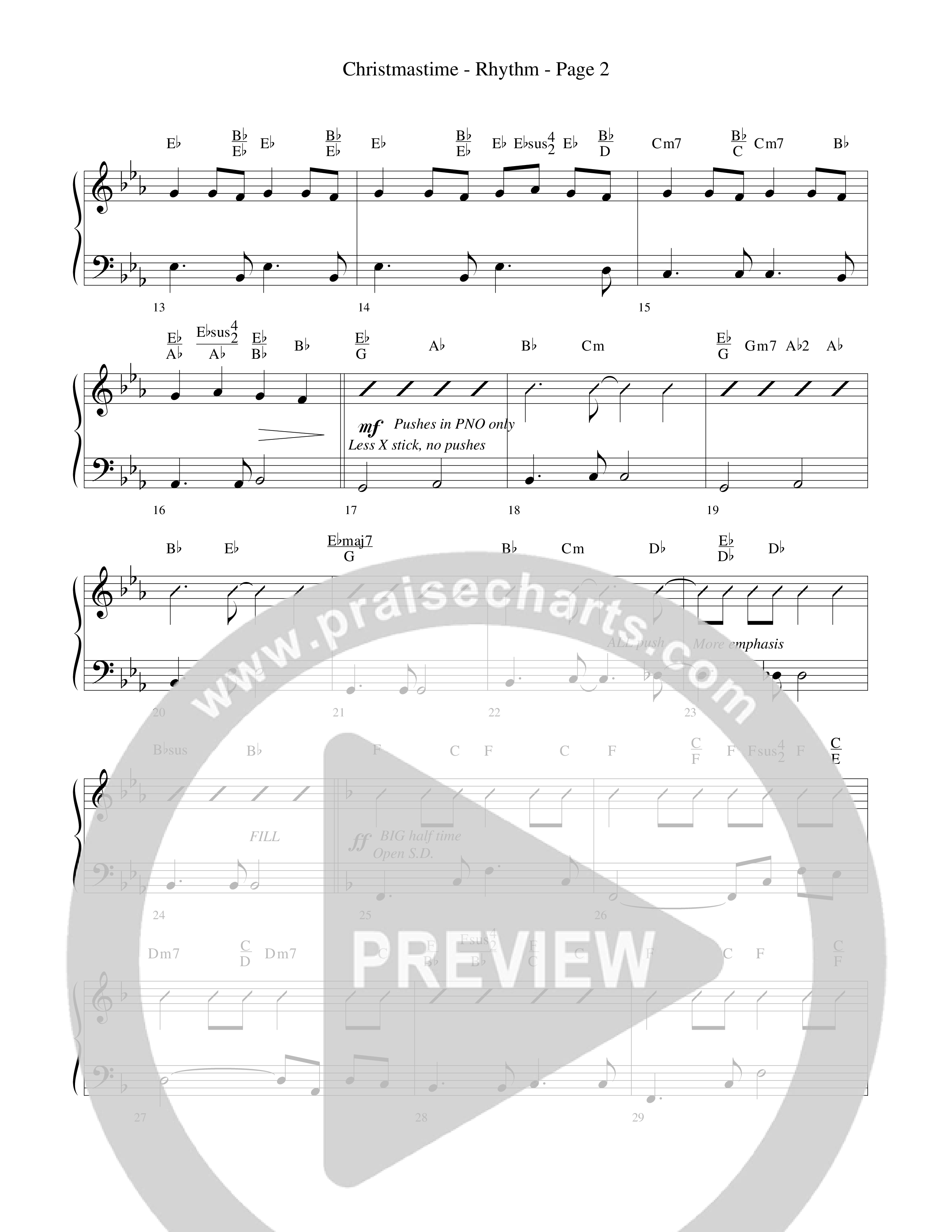 Christmastime (Choral Anthem SATB) Rhythm Chart (Word Music Choral / Arr. Gary Rhodes / Orch. Lee Poquette)