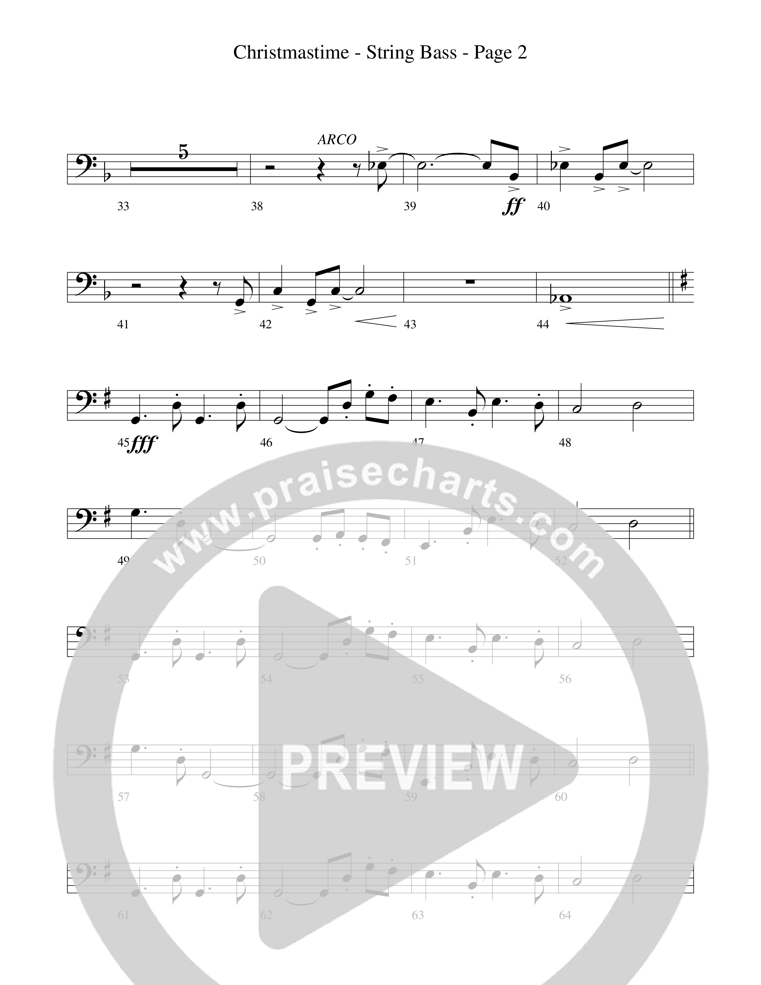 Christmastime (Choral Anthem SATB) String Bass (Word Music Choral / Arr. Gary Rhodes / Orch. Lee Poquette)
