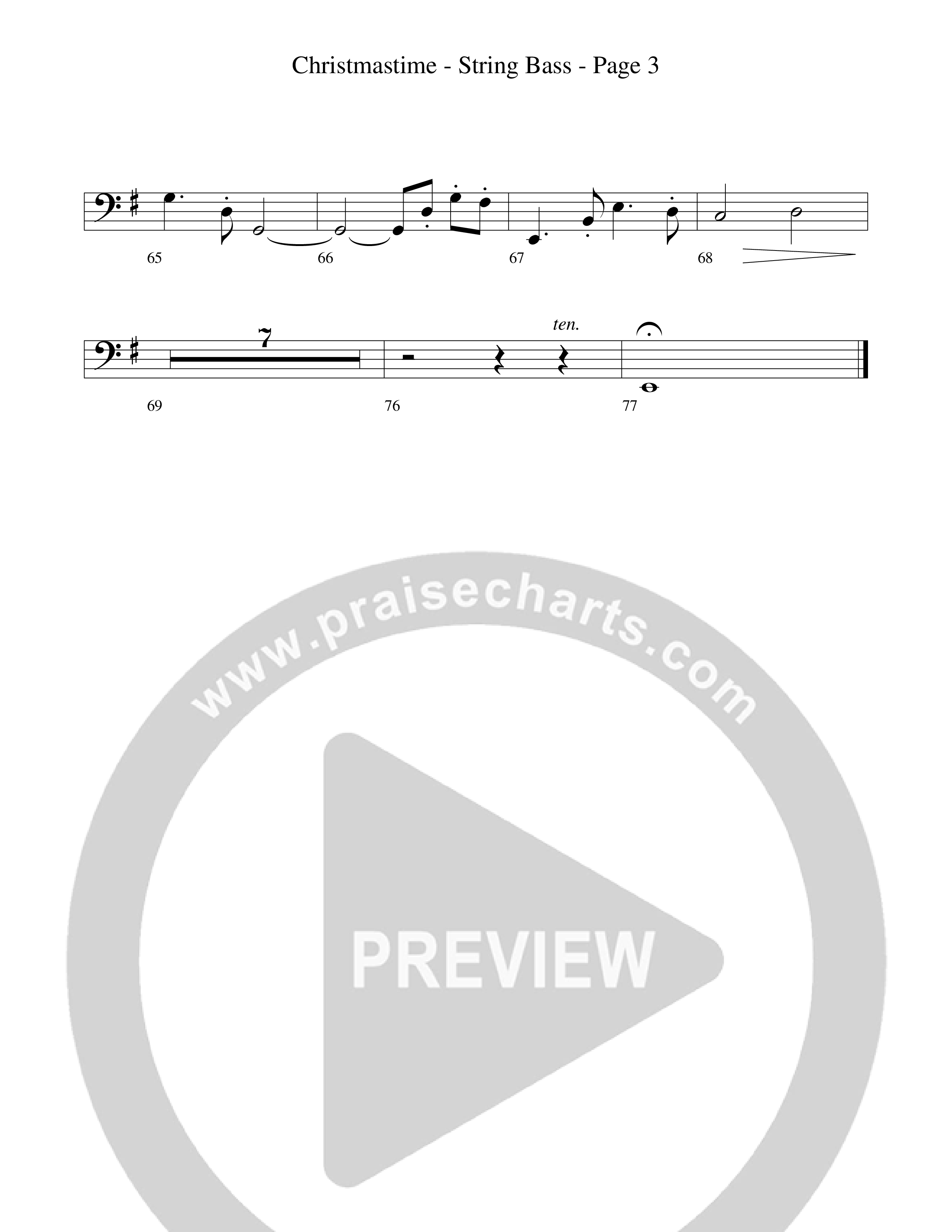 Christmastime (Choral Anthem SATB) String Bass (Word Music Choral / Arr. Gary Rhodes / Orch. Lee Poquette)