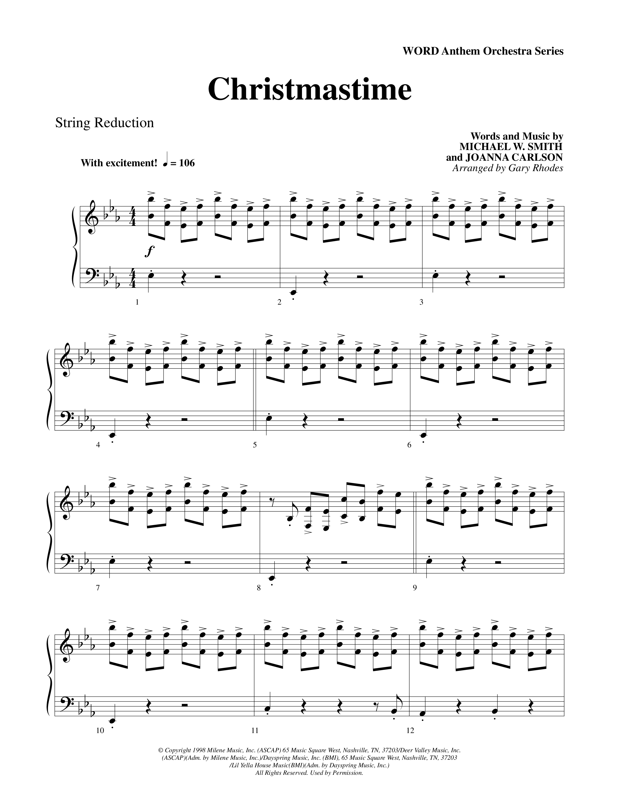 Christmastime (Choral Anthem SATB) String Reduction (Word Music Choral / Arr. Gary Rhodes / Orch. Lee Poquette)