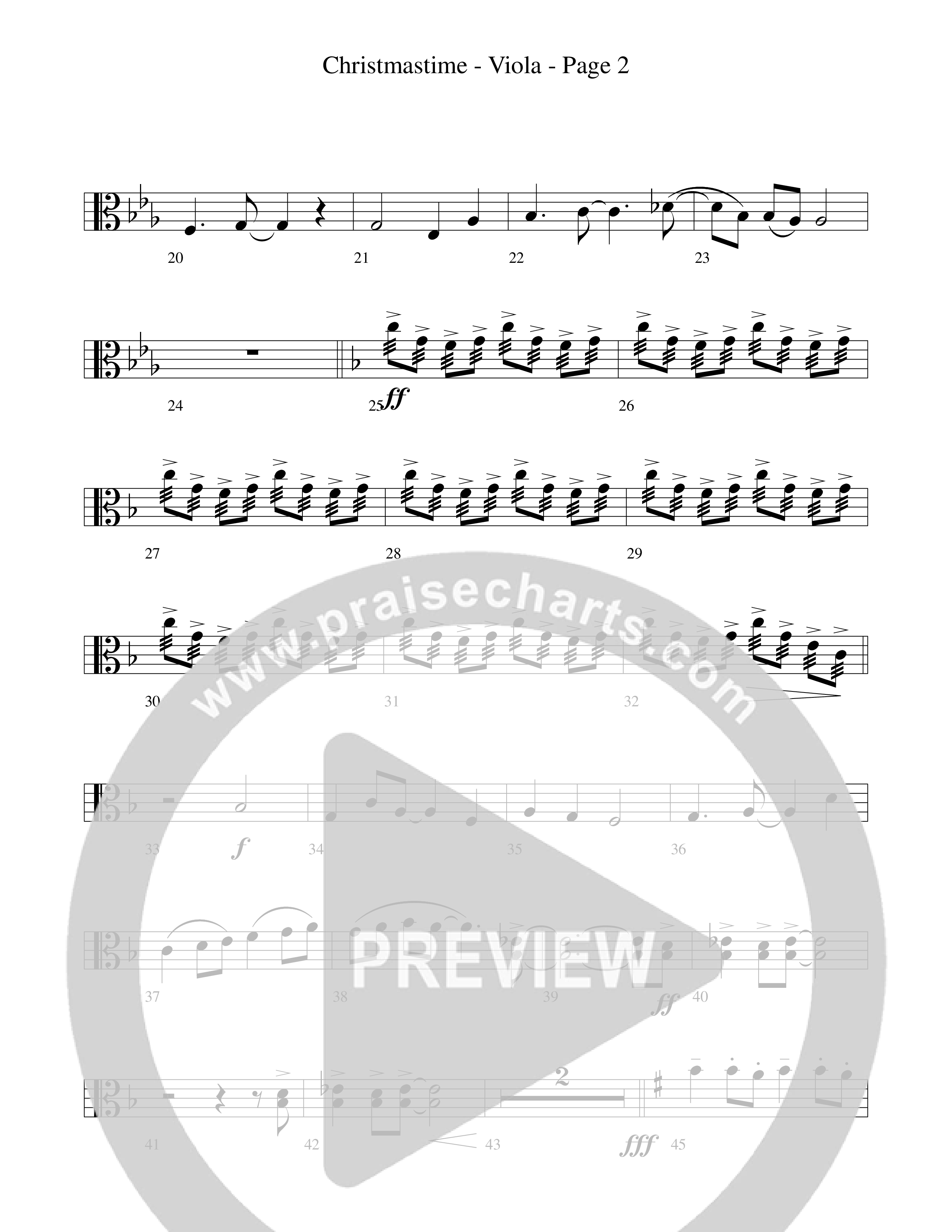 Christmastime (Choral Anthem SATB) Viola (Word Music Choral / Arr. Gary Rhodes / Orch. Lee Poquette)