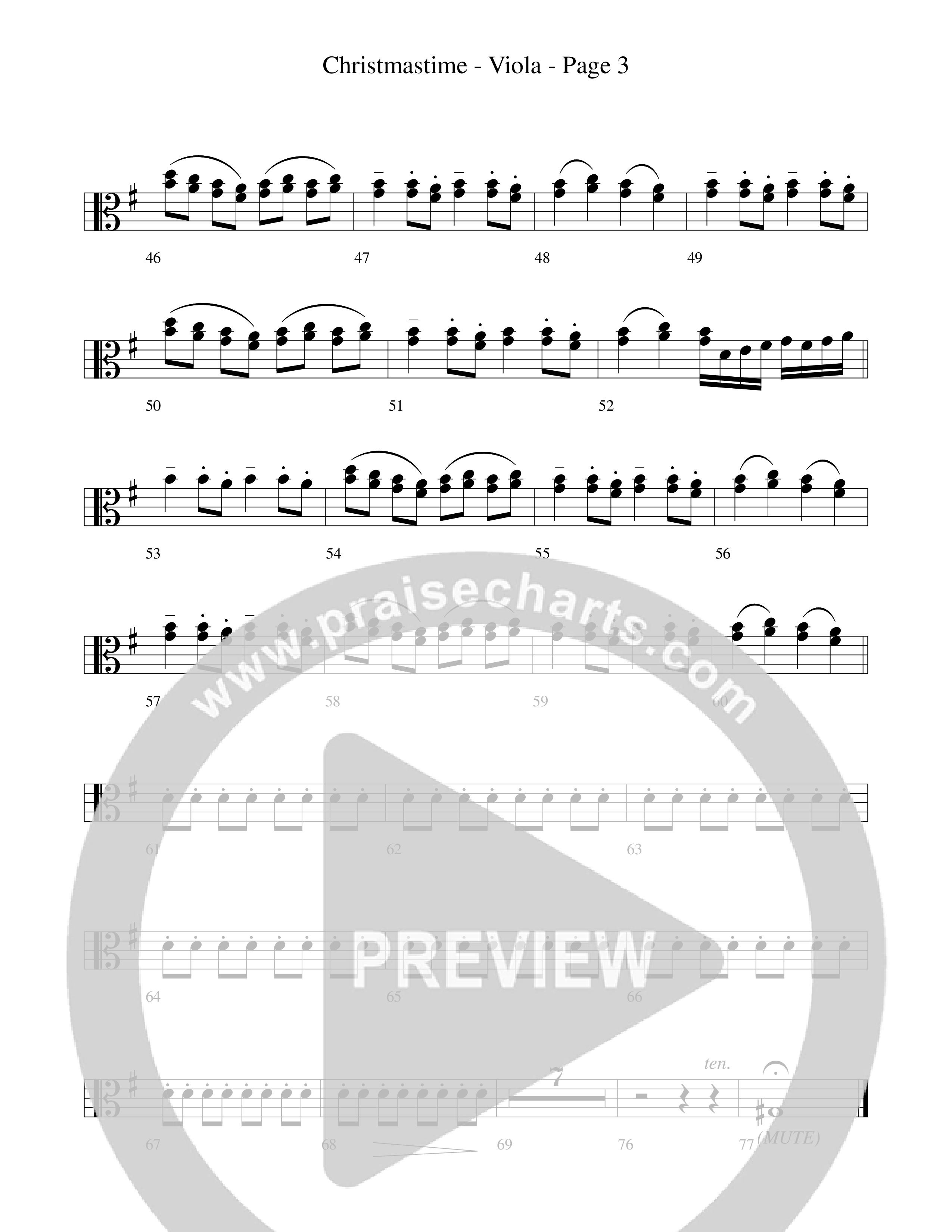 Christmastime (Choral Anthem SATB) Viola (Word Music Choral / Arr. Gary Rhodes / Orch. Lee Poquette)