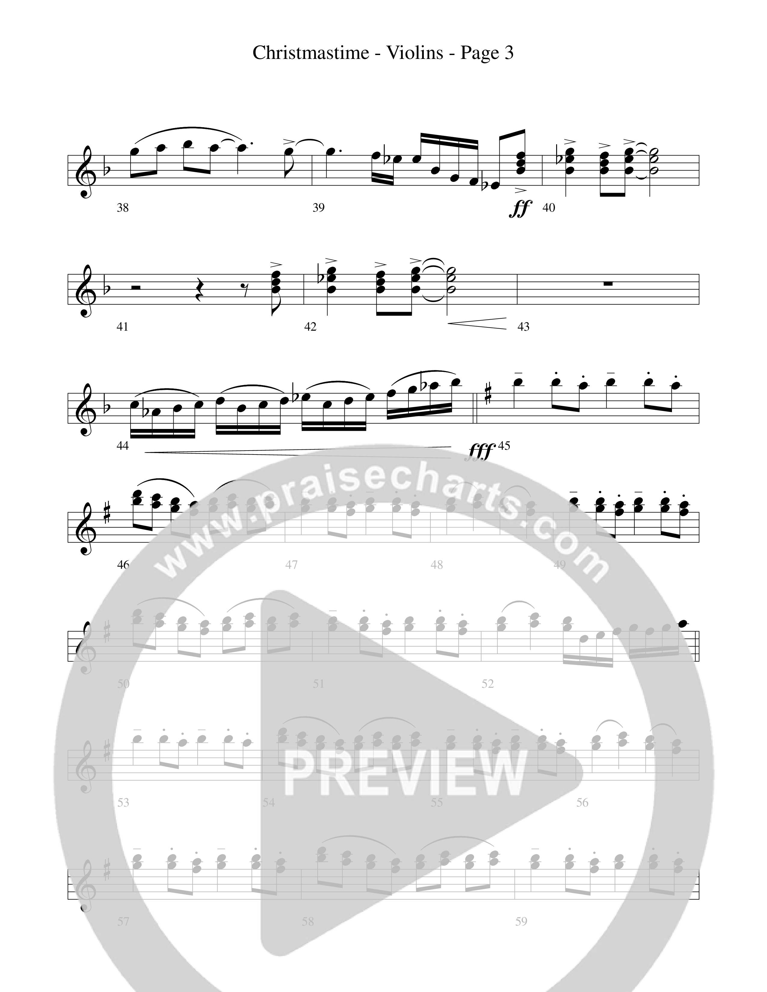Christmastime (Choral Anthem SATB) Violins (Word Music Choral / Arr. Gary Rhodes / Orch. Lee Poquette)