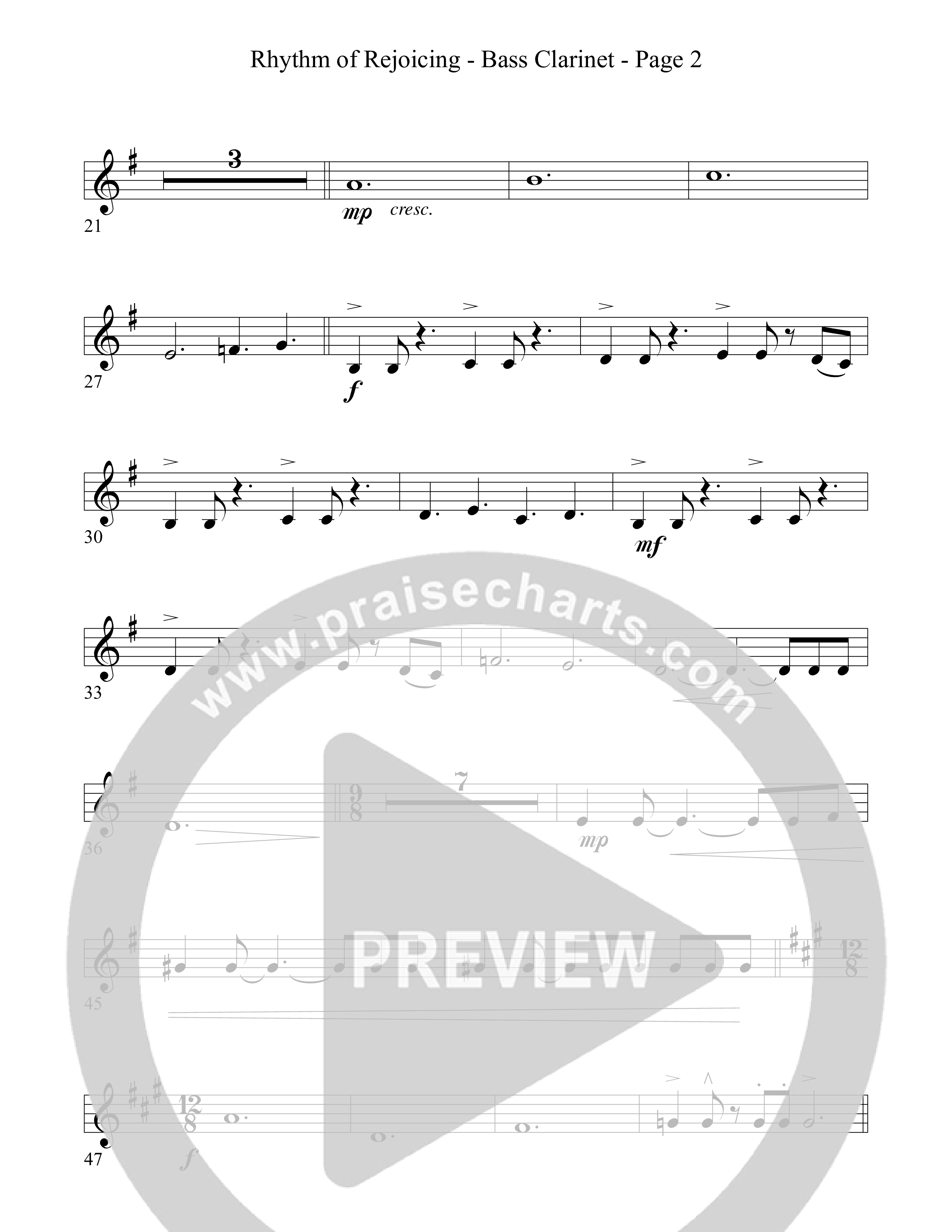 Rhythm Of Rejoicing (with Joy To The World) (Choral Anthem) Bass Clarinet (Word Music Choral)