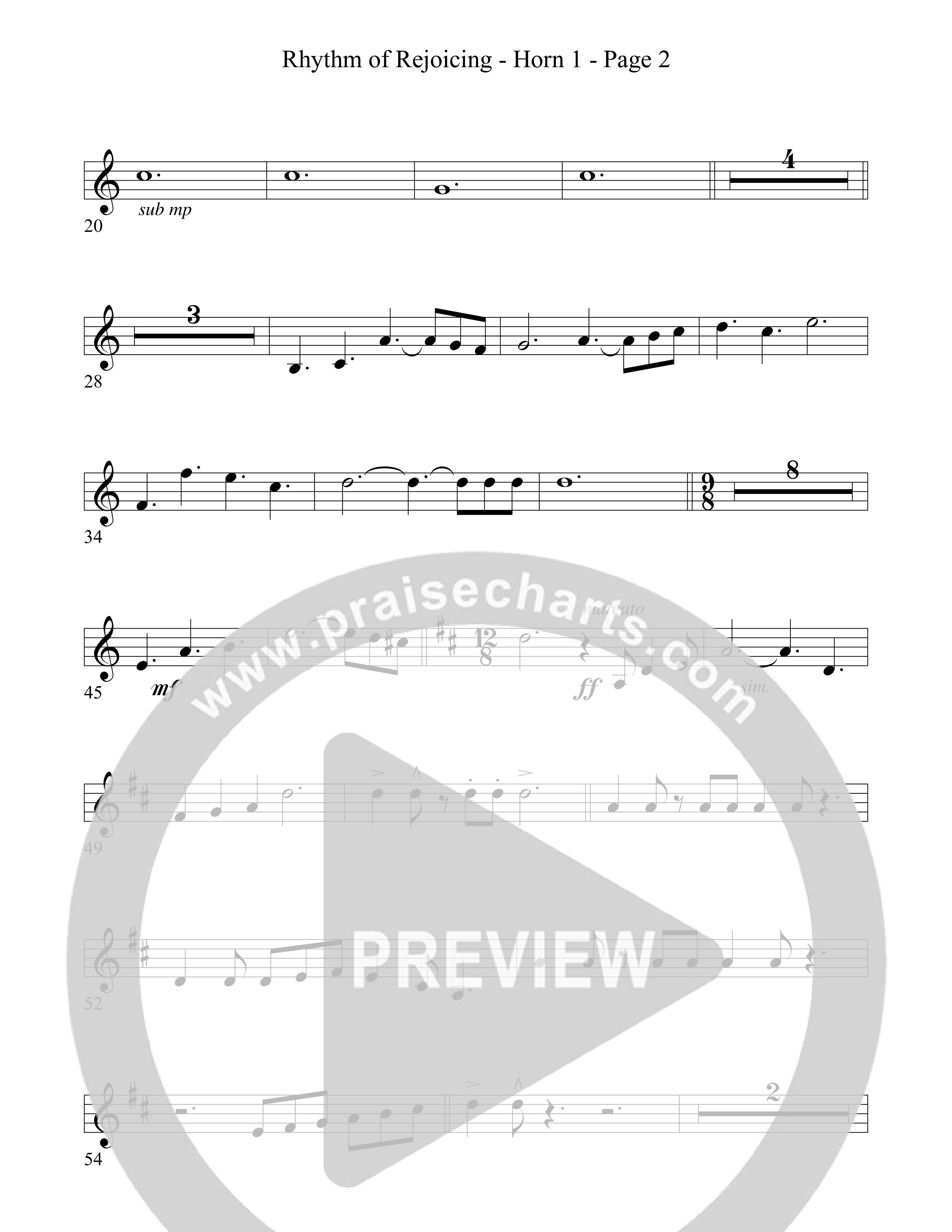 Rhythm Of Rejoicing (with Joy To The World) (Choral Anthem) French Horn (Word Music Choral)