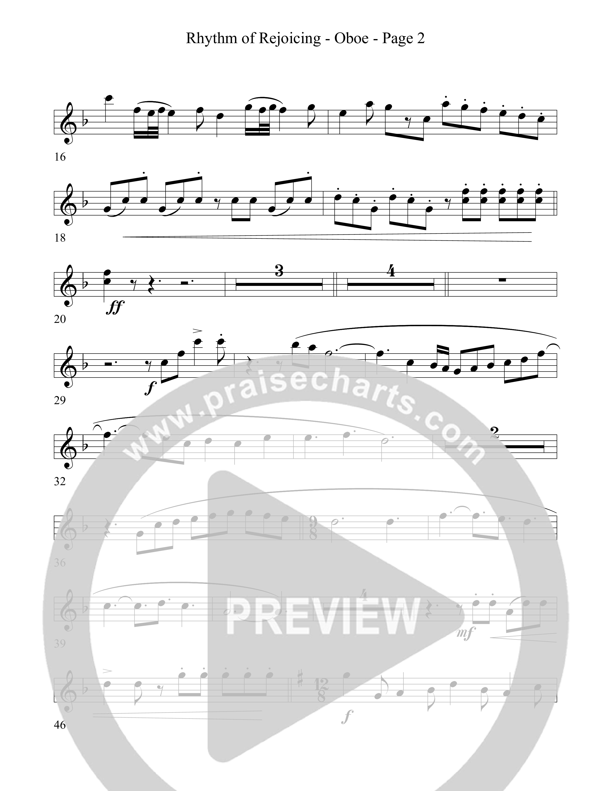 Rhythm Of Rejoicing (with Joy To The World) (Choral Anthem) Oboe (Word Music Choral)